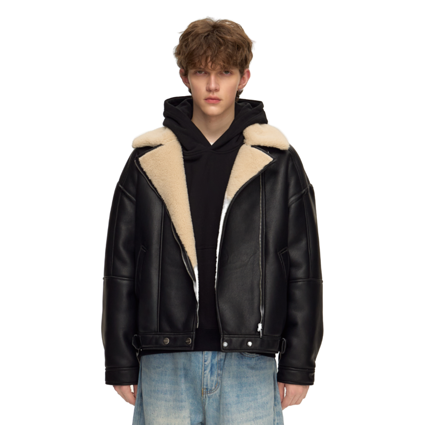 Lapel Leather Jacket