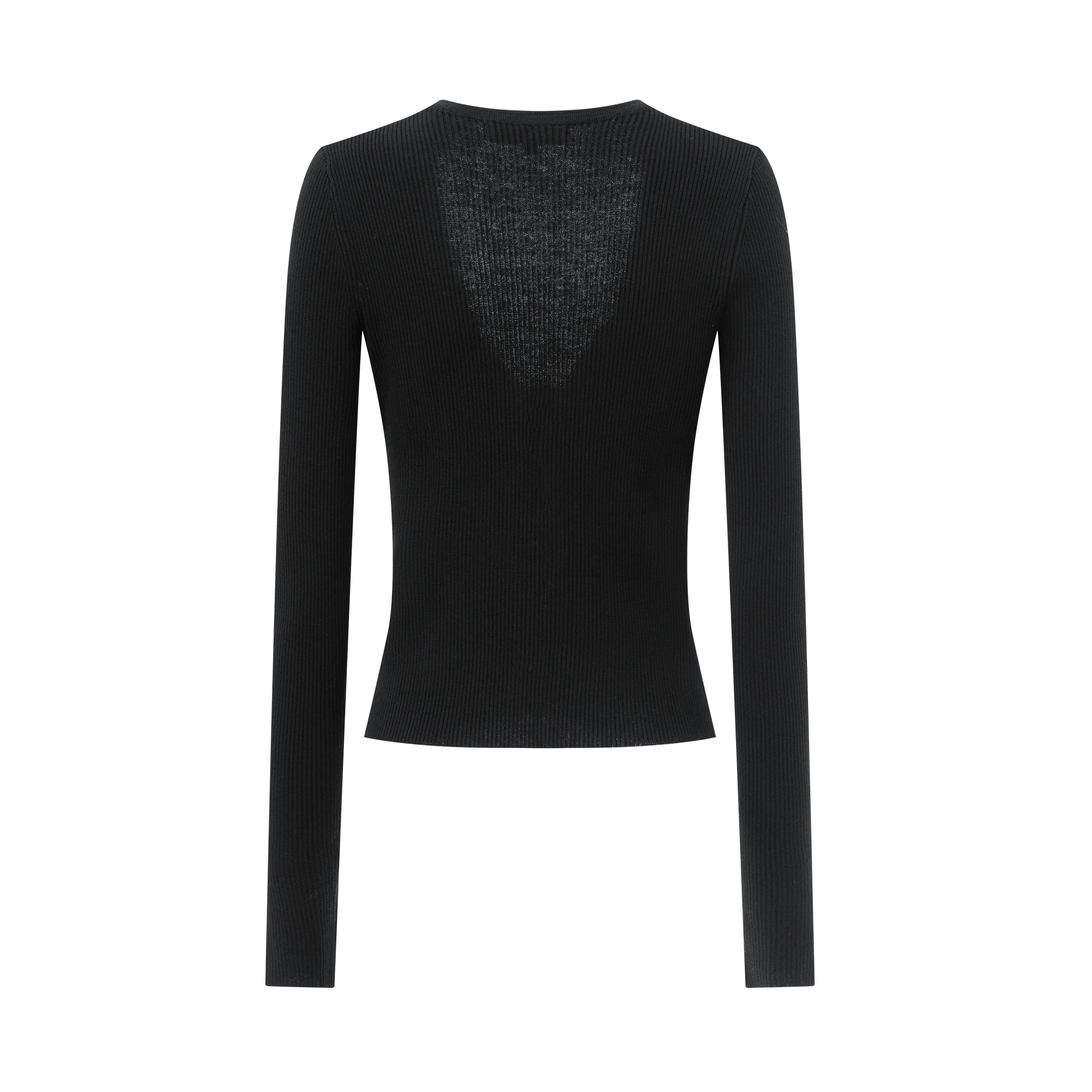 Black Wool Blend V-Neck Lace-Up Knit Cardigan