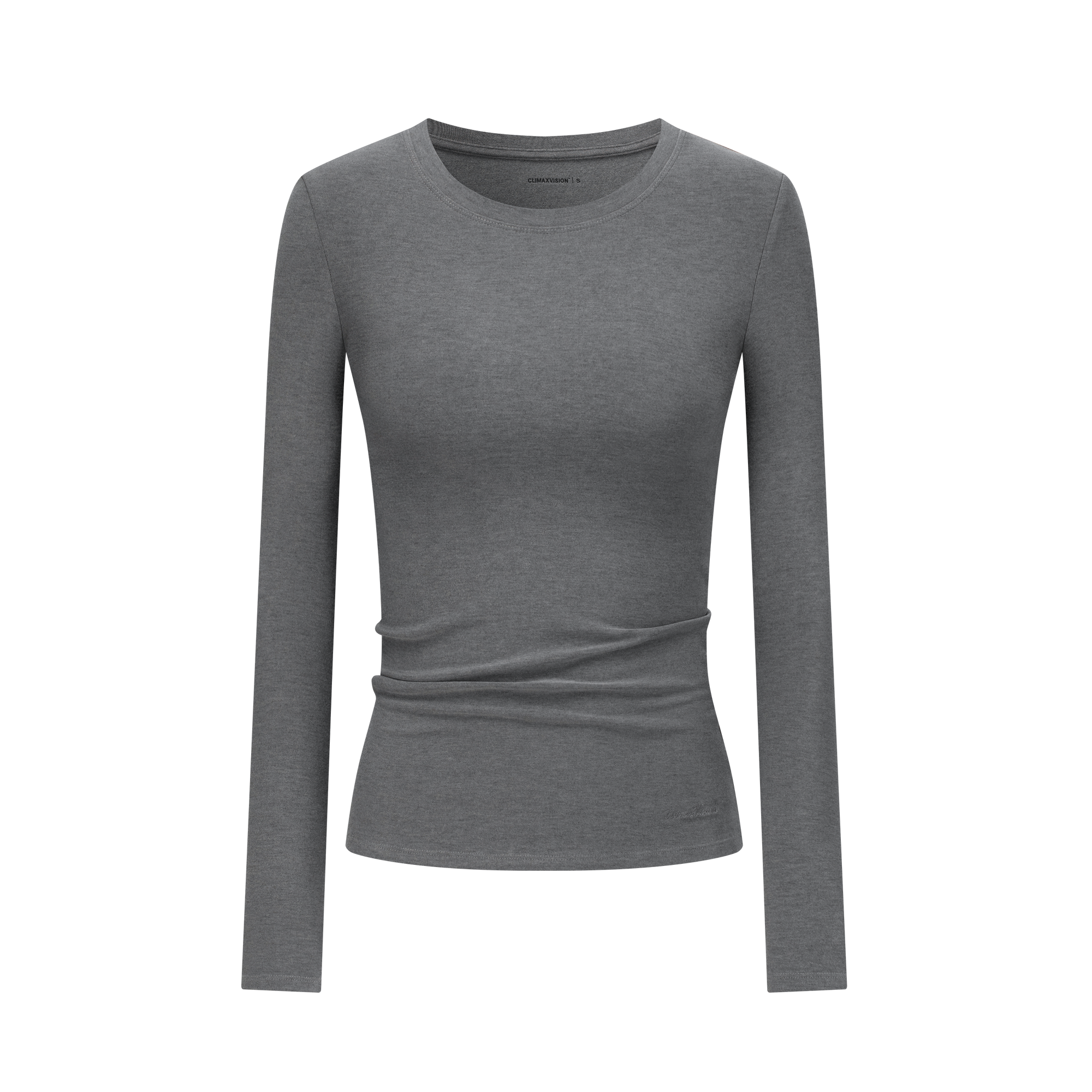 Grey Long Sleeve Soft Matte Skin-Fitting Shaping Top
