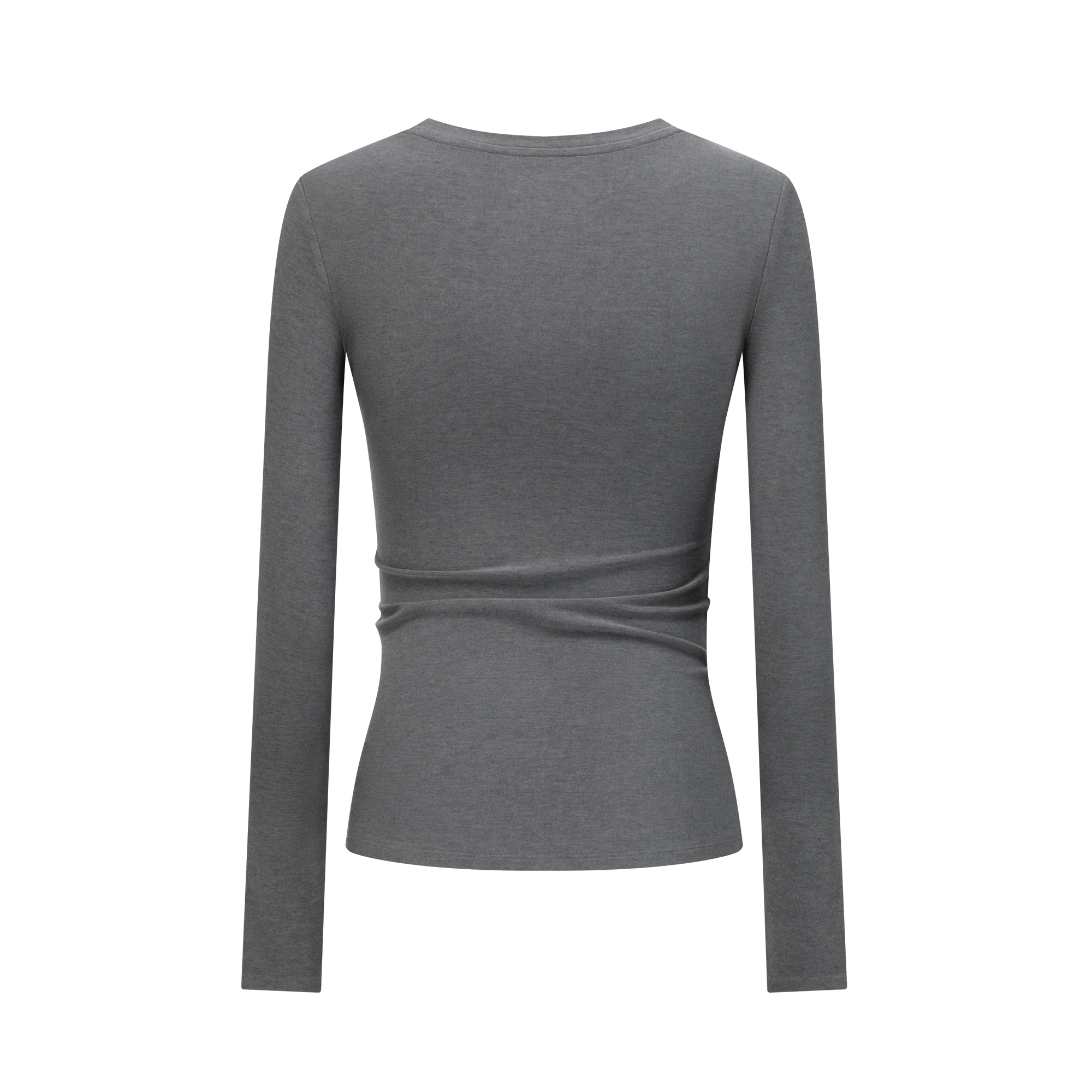 Grey Long Sleeve Soft Matte Skin-Fitting Shaping Top