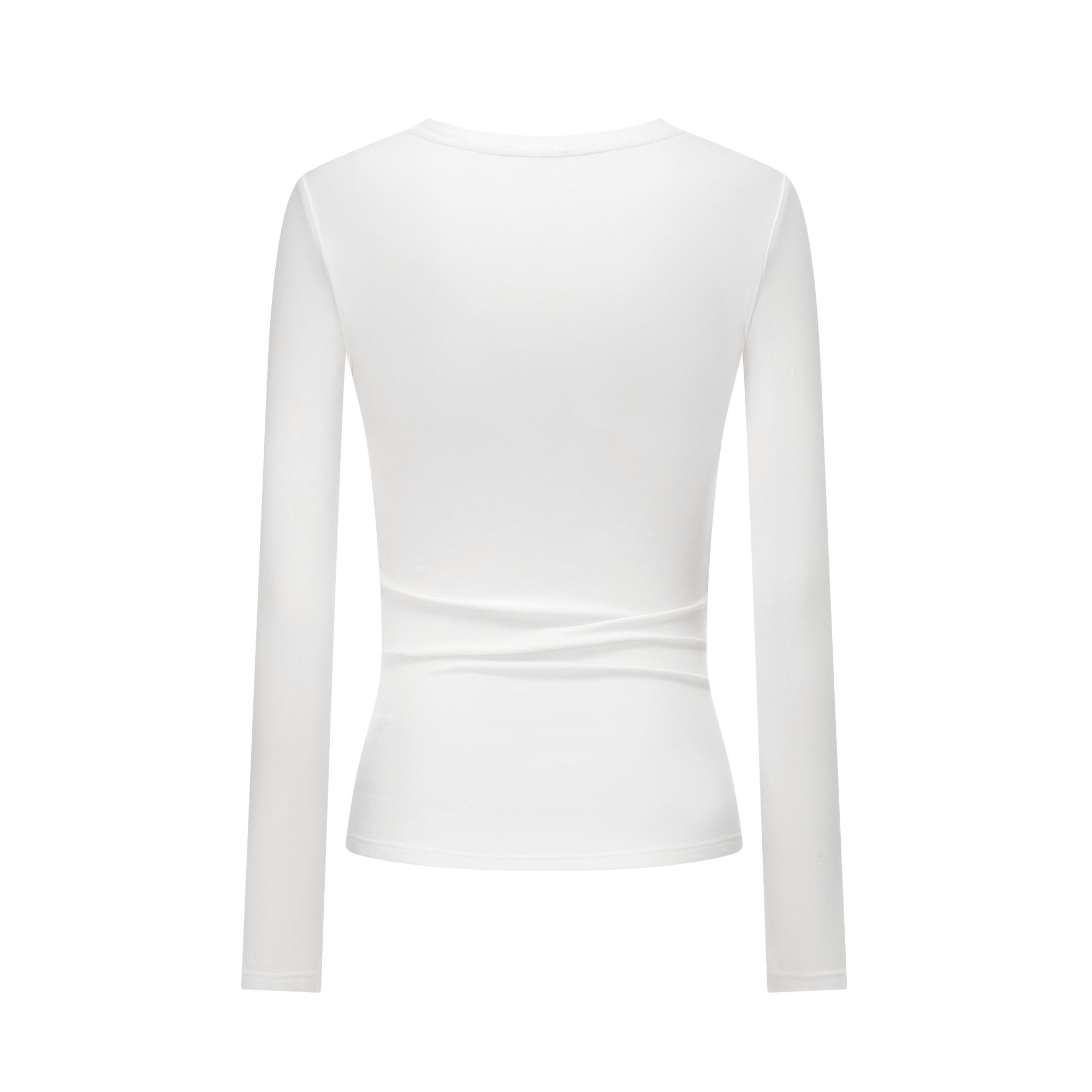 White Long Sleeve Soft Mist Skin-Fitting Shaping Top