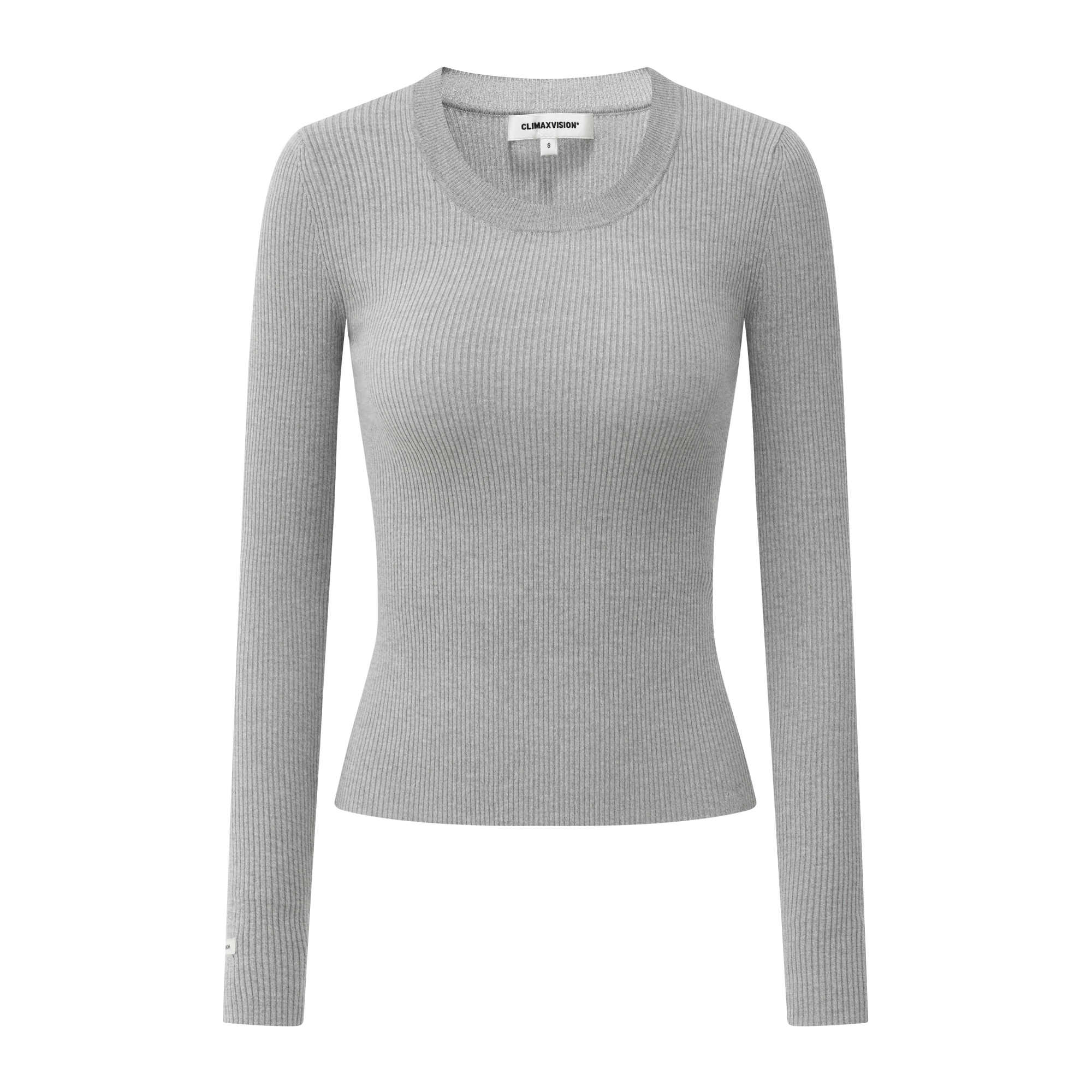 Grey High Twist Bamboo Yarn U-Neck Striped Slim Fit Knitted Shirt