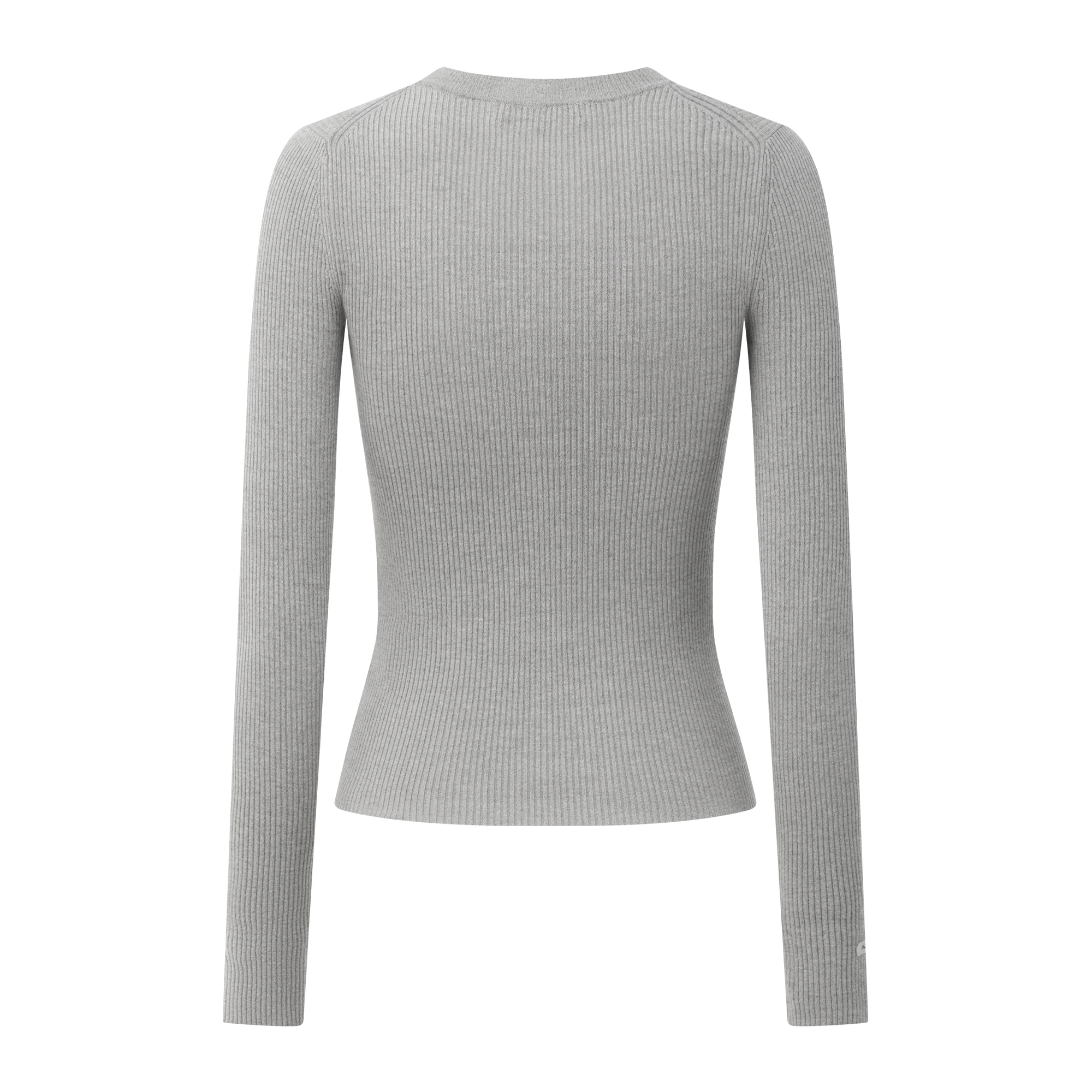 Grey High Twist Bamboo Yarn U-Neck Striped Slim Fit Knitted Shirt