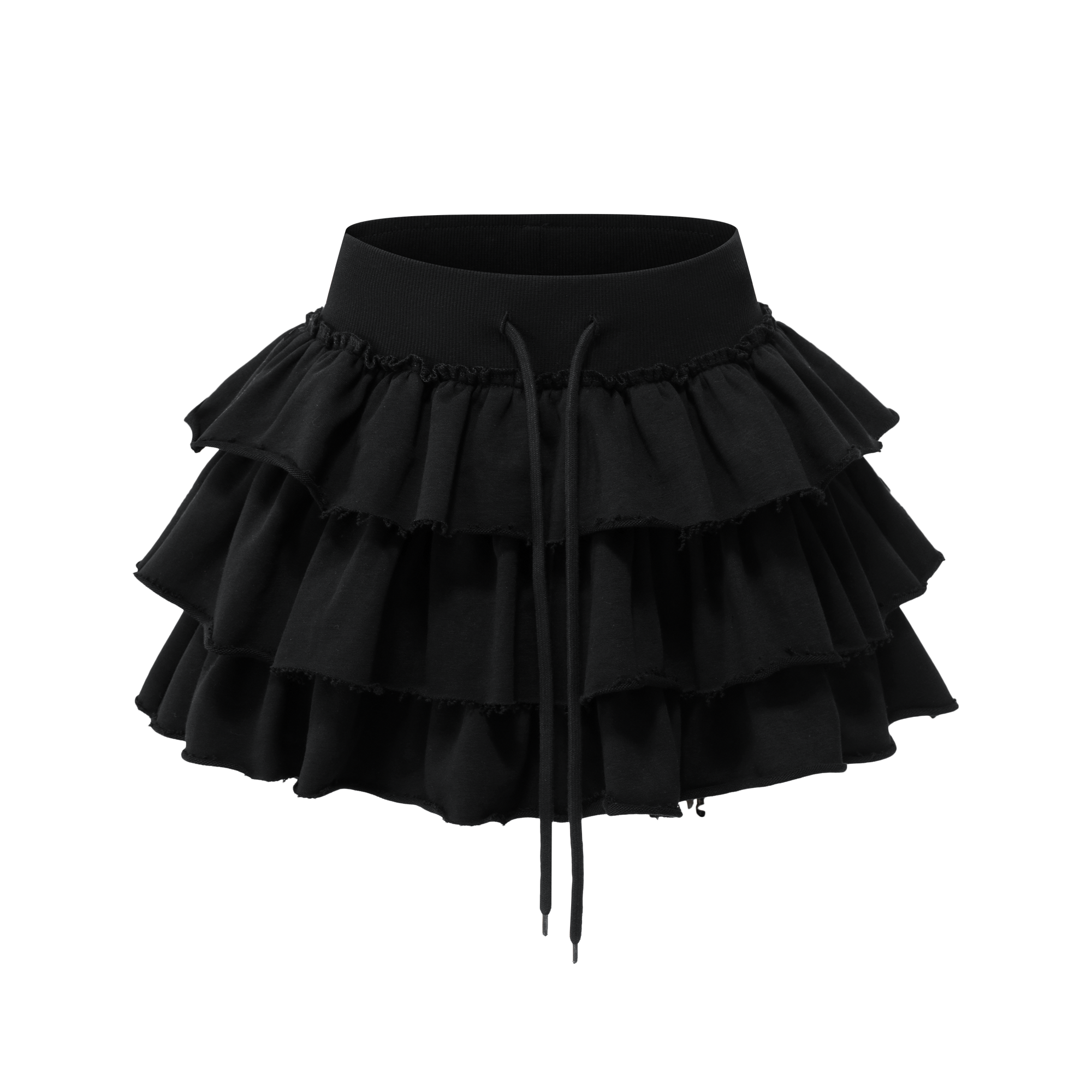 Black Ballet Style Ruffle Cake Skirt