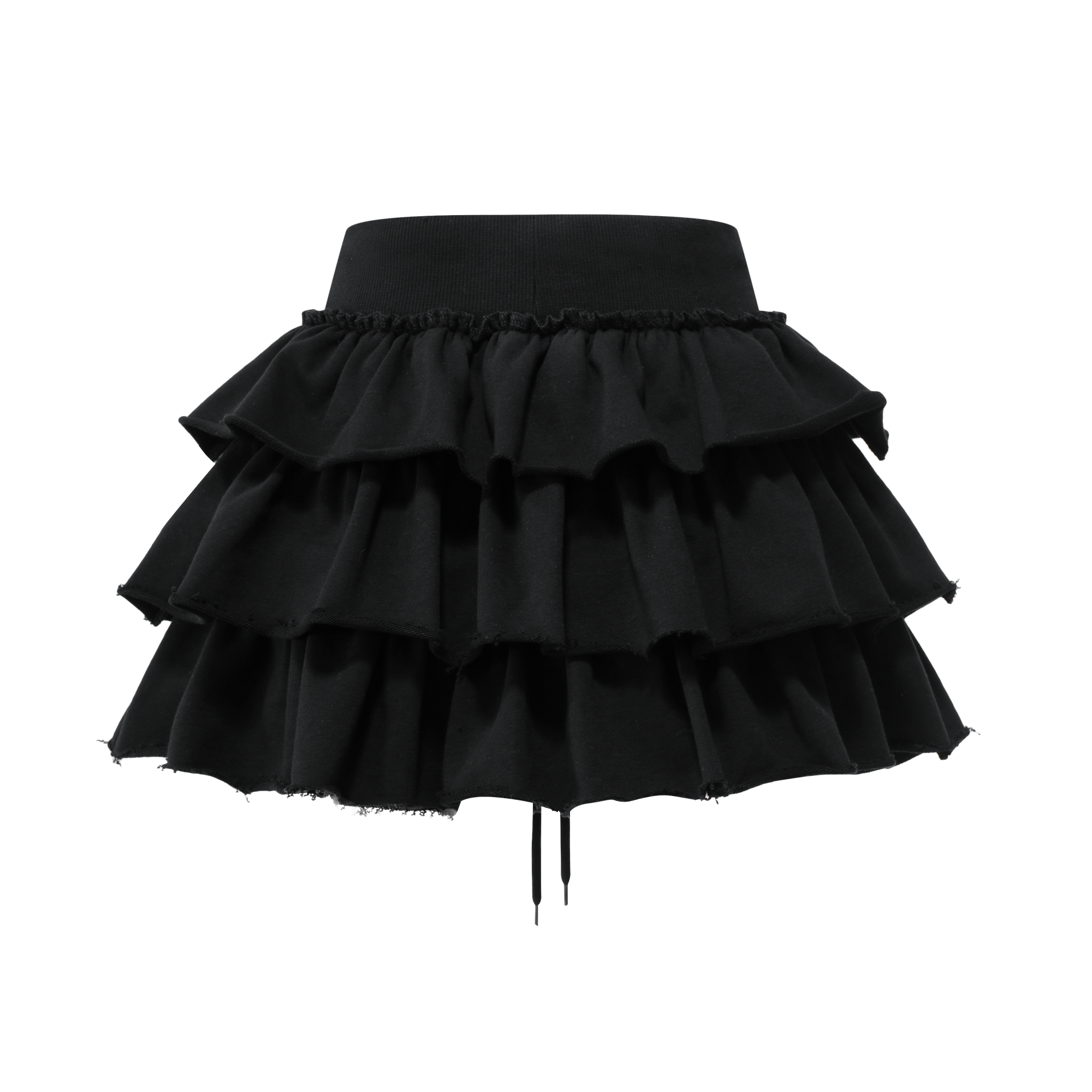 Black Ballet Style Ruffle Cake Skirt