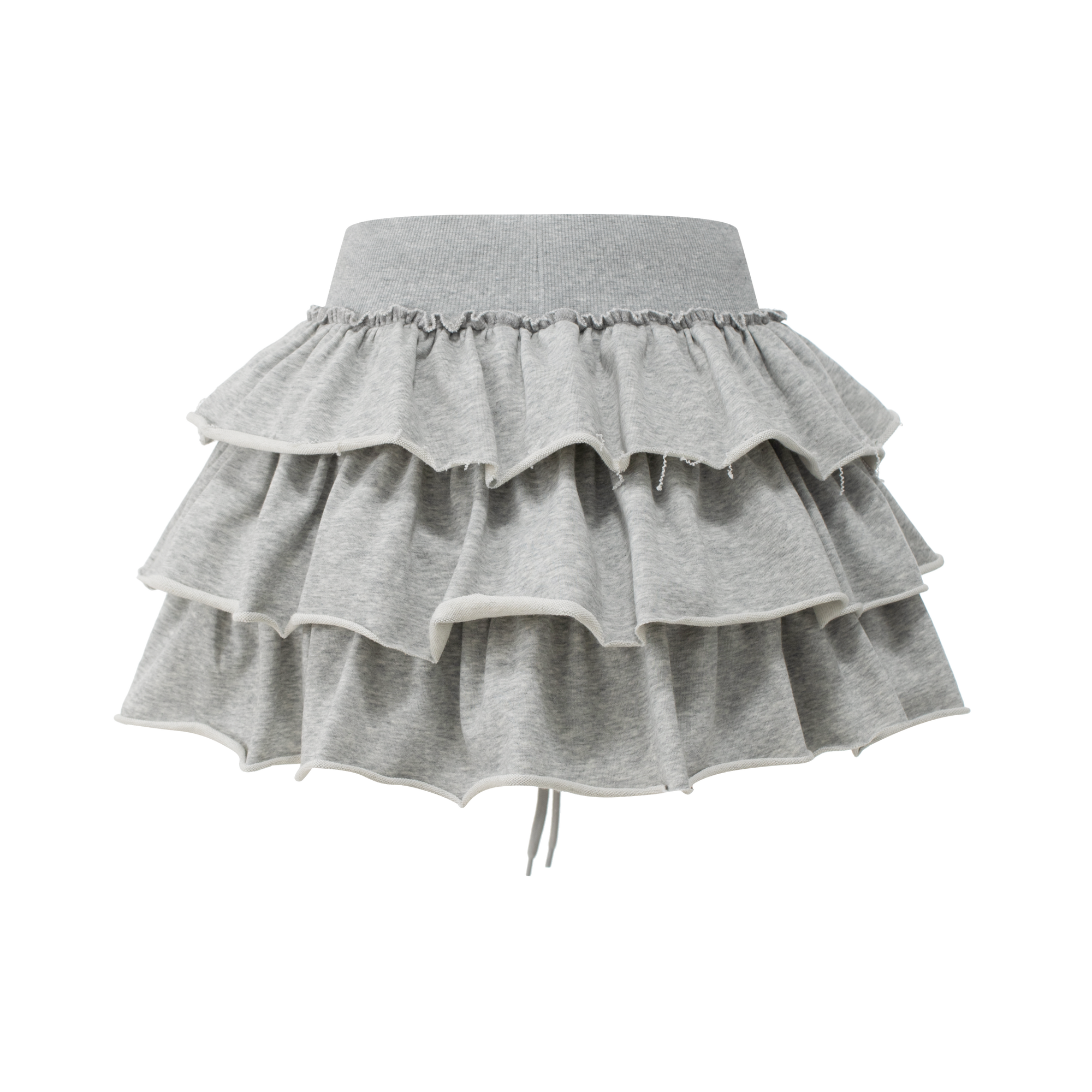 Grey Ballet Style Ruffle Cake Skirt
