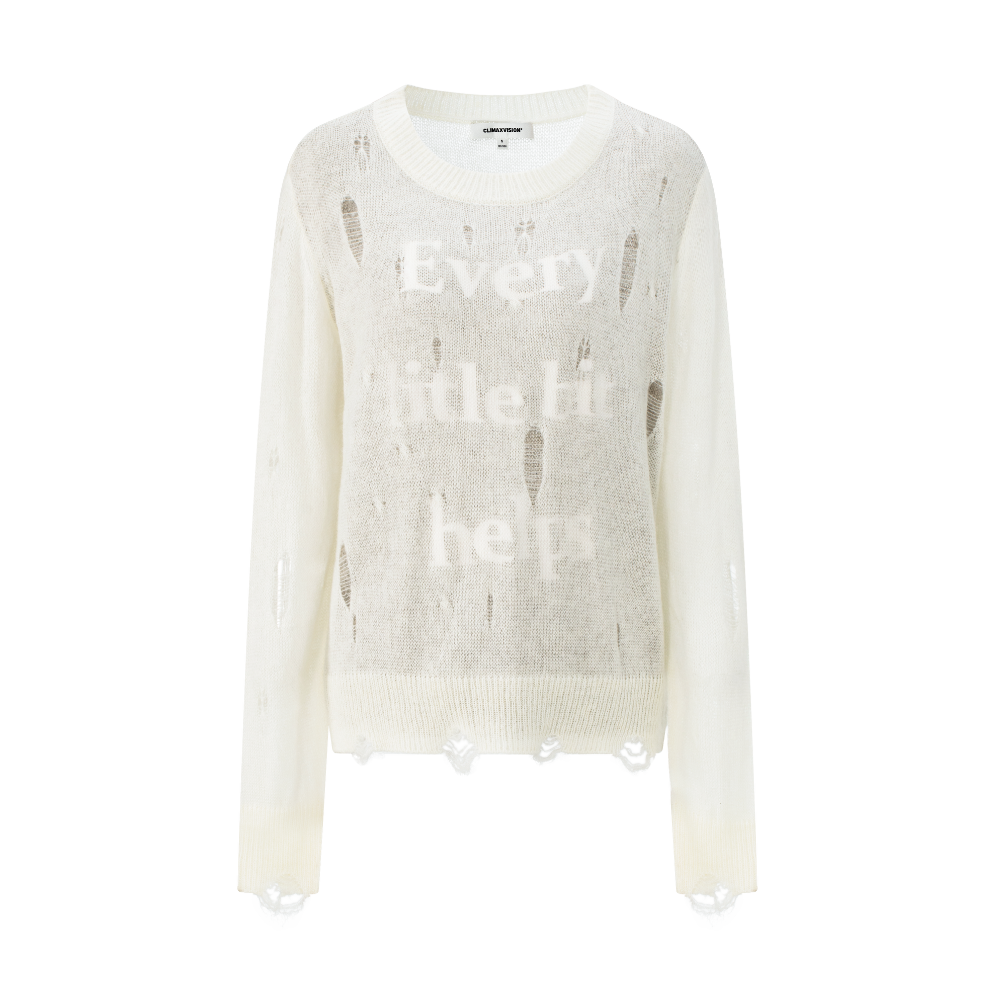 Destroyed Slogan Print Sweater