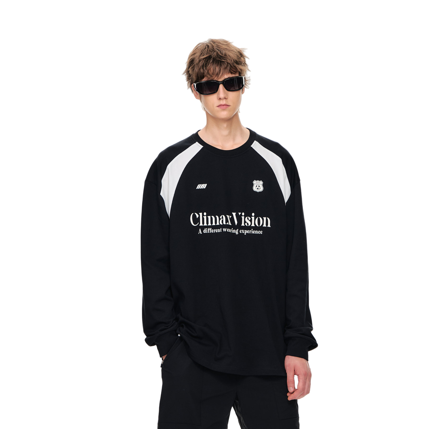 Black Quick-drying Mesh Casual Sports Long-sleeved T-shirt