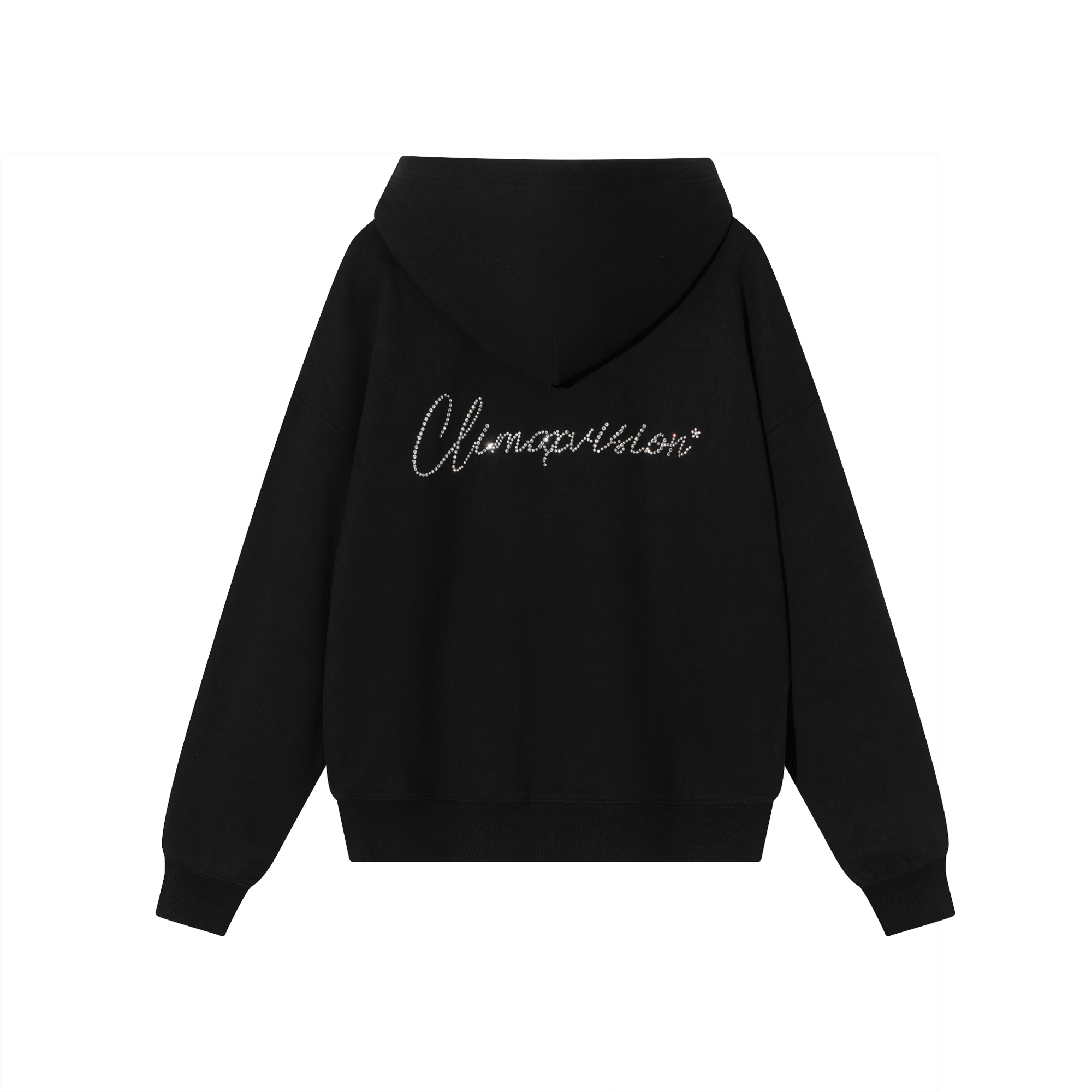 Cursive rhinestone hoodie