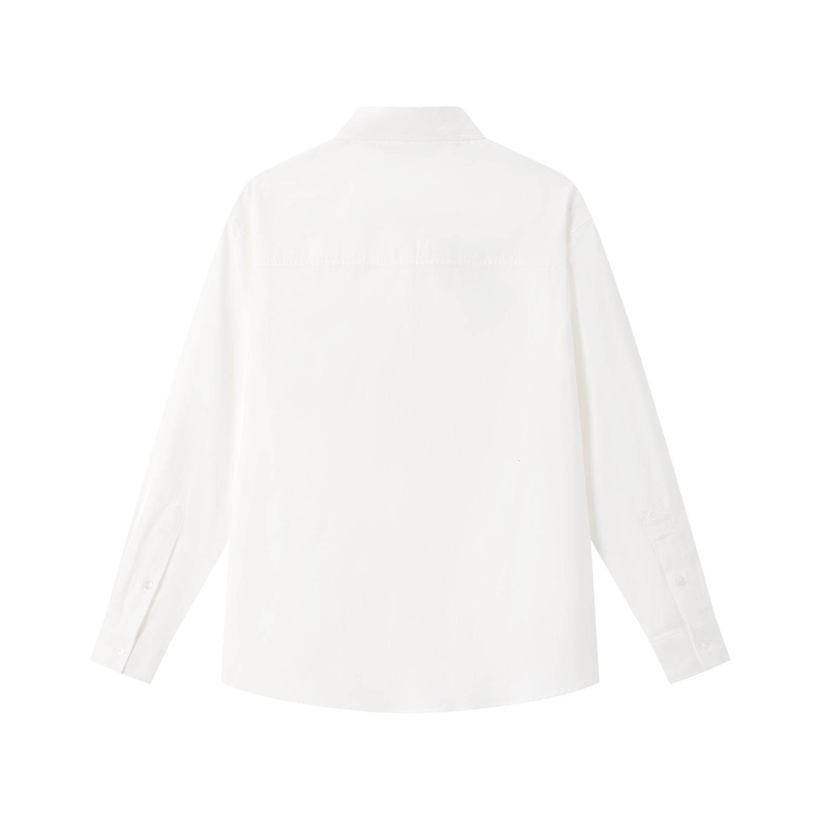 White Classic High Count Cotton Oxford Cross Embroidery Shirt