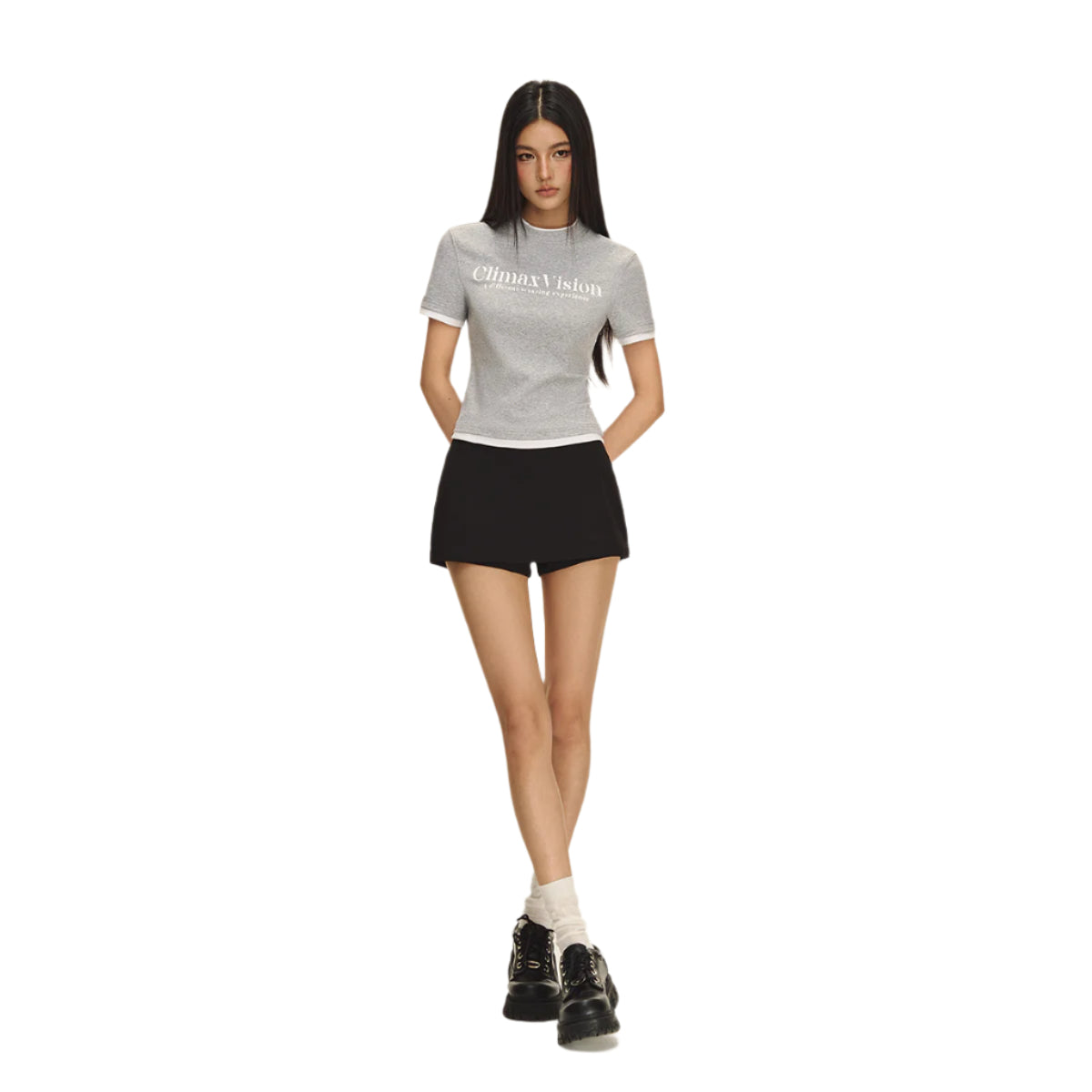 Black High Waist Skort