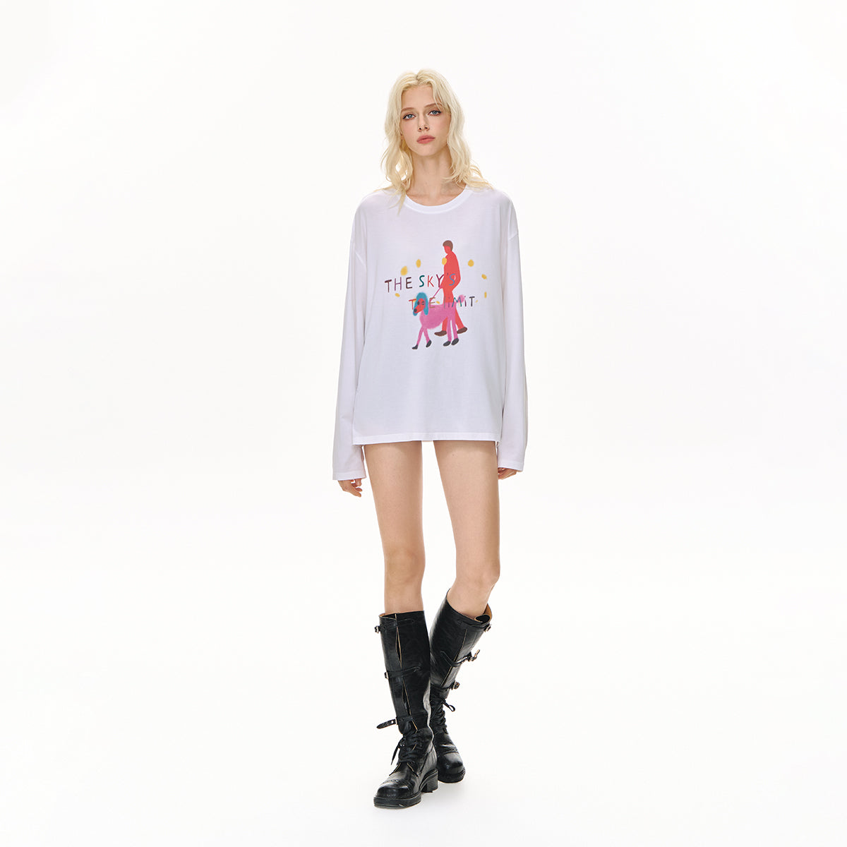 Fun Graffiti Lazy Soft Sunshade Air T-shirt In White