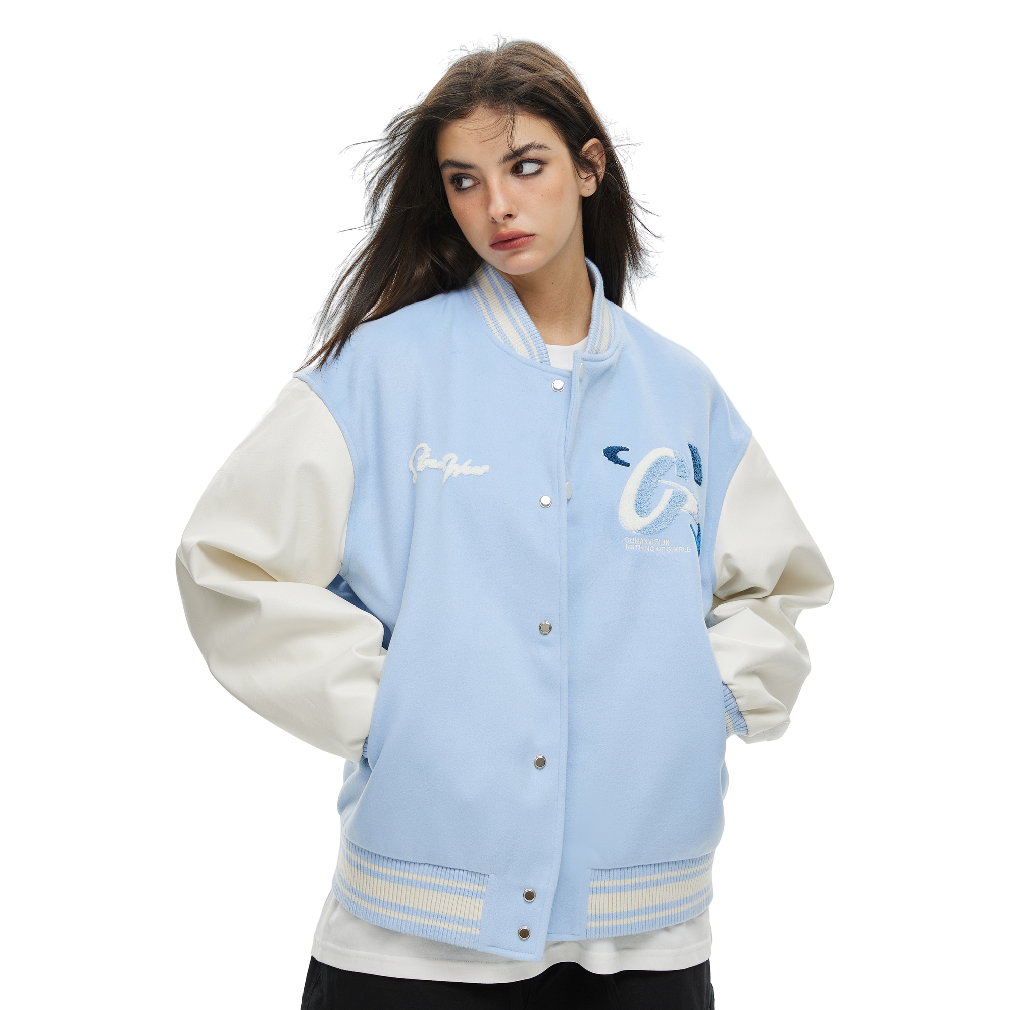 Blue and white Frisbee towel embroidered baseball uniform