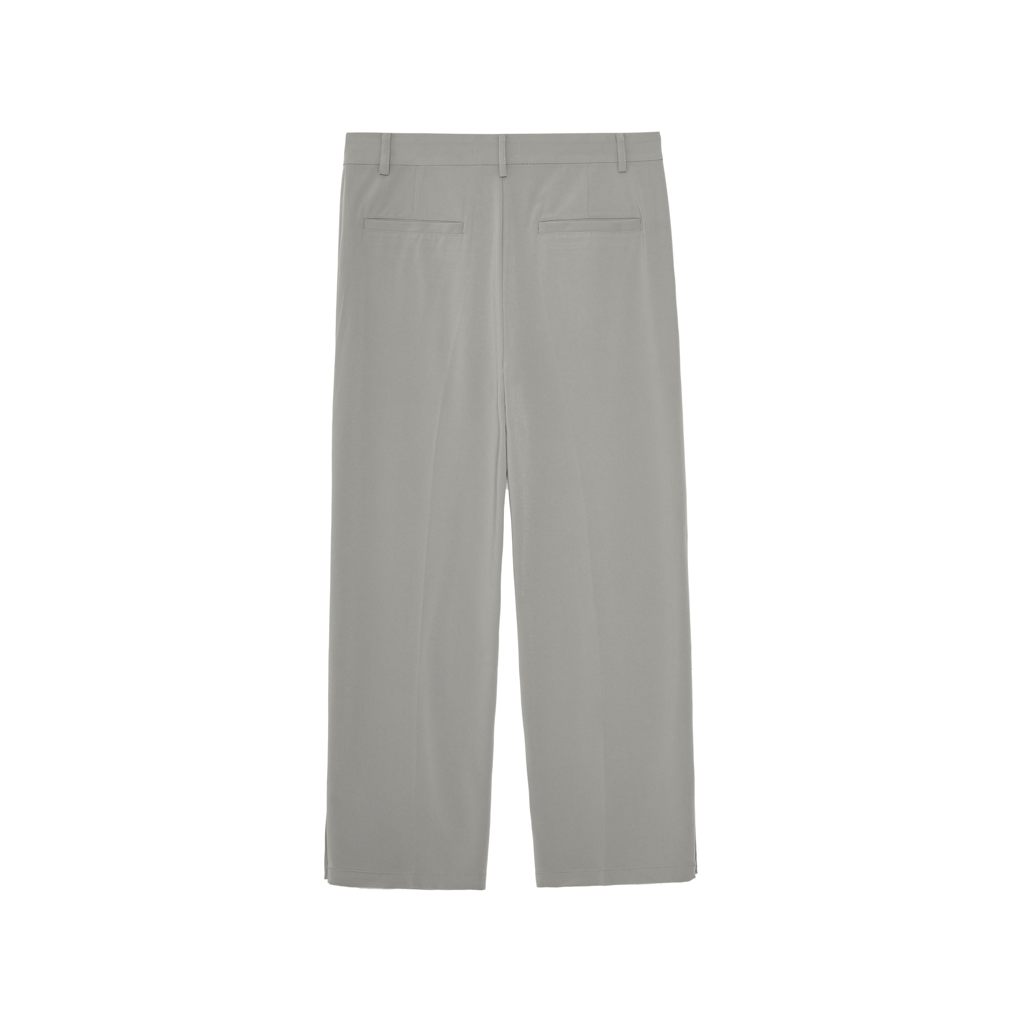 Gray Green Minimalist Slit Trousers