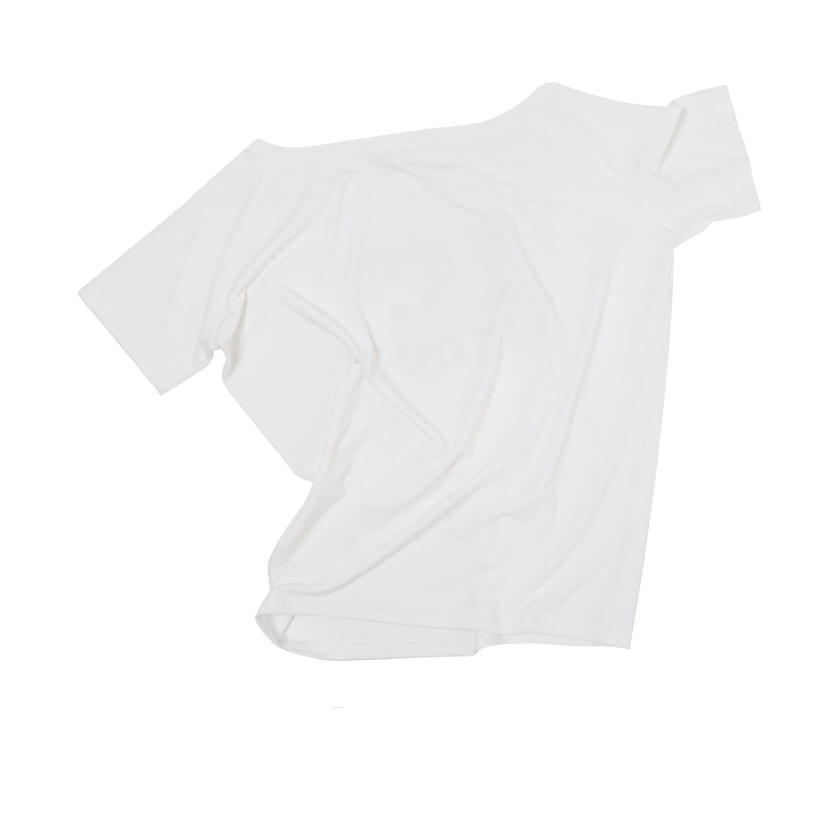 White Heart-Shaped Off-Shoulder Stacked Short-Sleeve