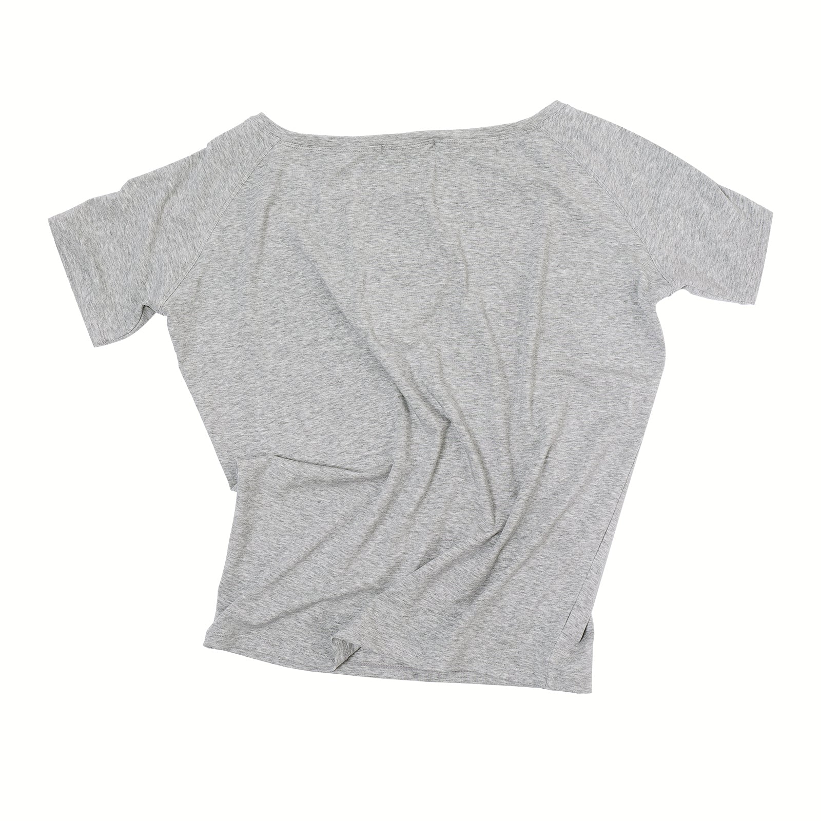 Grey Leopard Print Heart-Shaped Off-Shoulder Stacked Short Sleeve