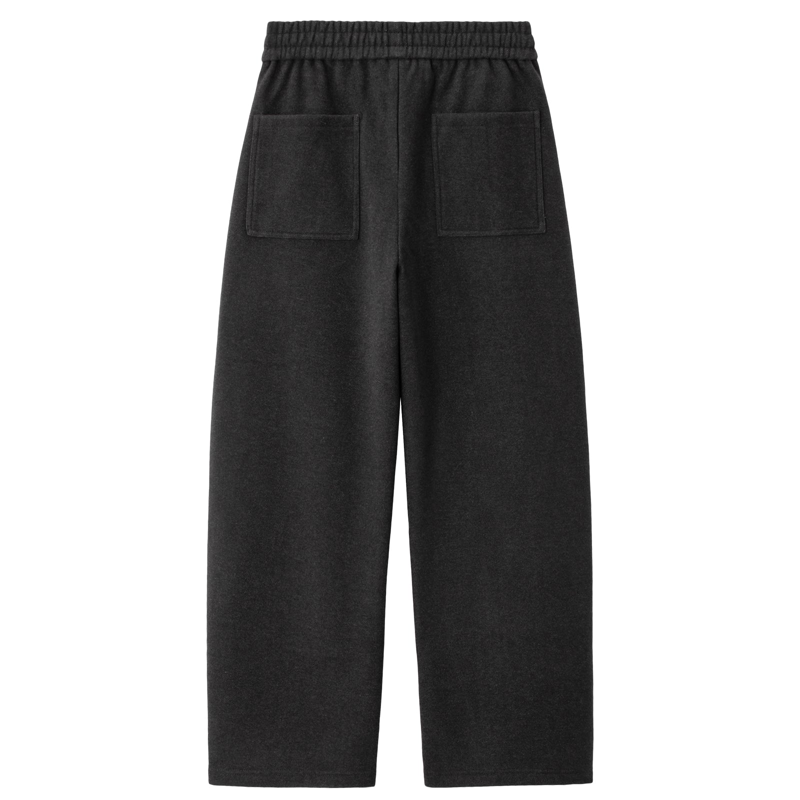 Dark Grey Twill Warm Wide Pleated Casual Pants