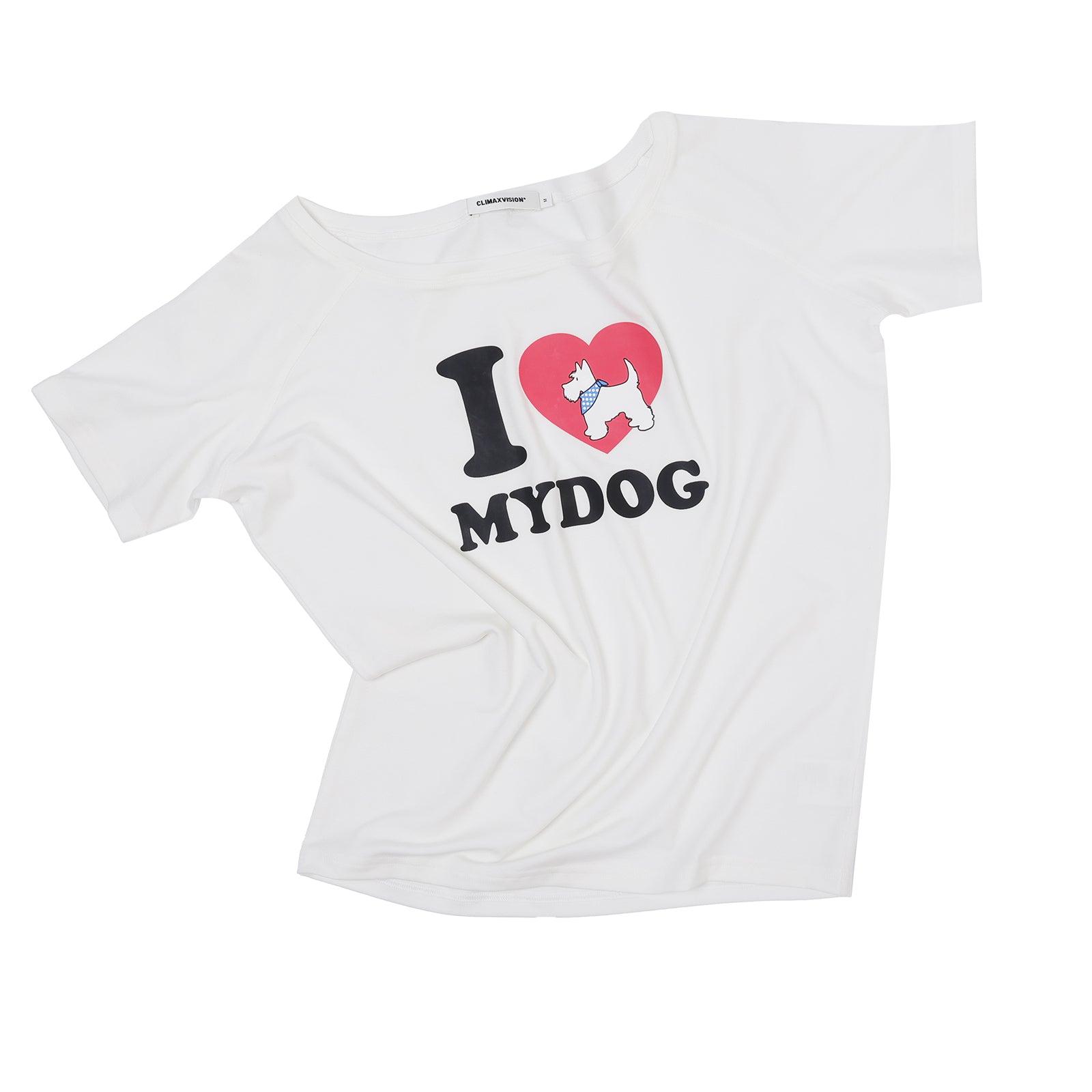 White Heart-Shaped Off-Shoulder Stacked Short-Sleeve