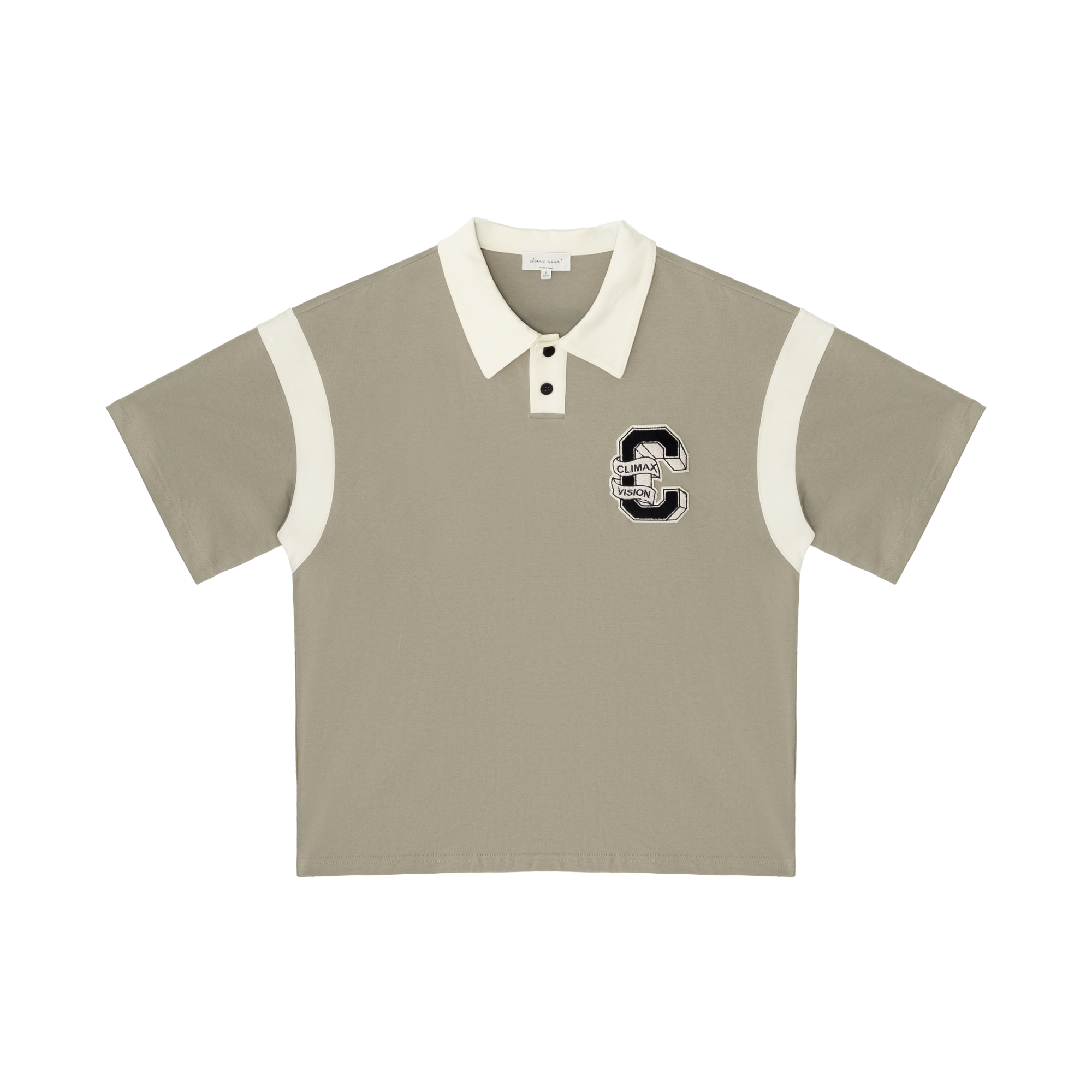 Khaki Contrast C-shaped Polo Short Sleeve