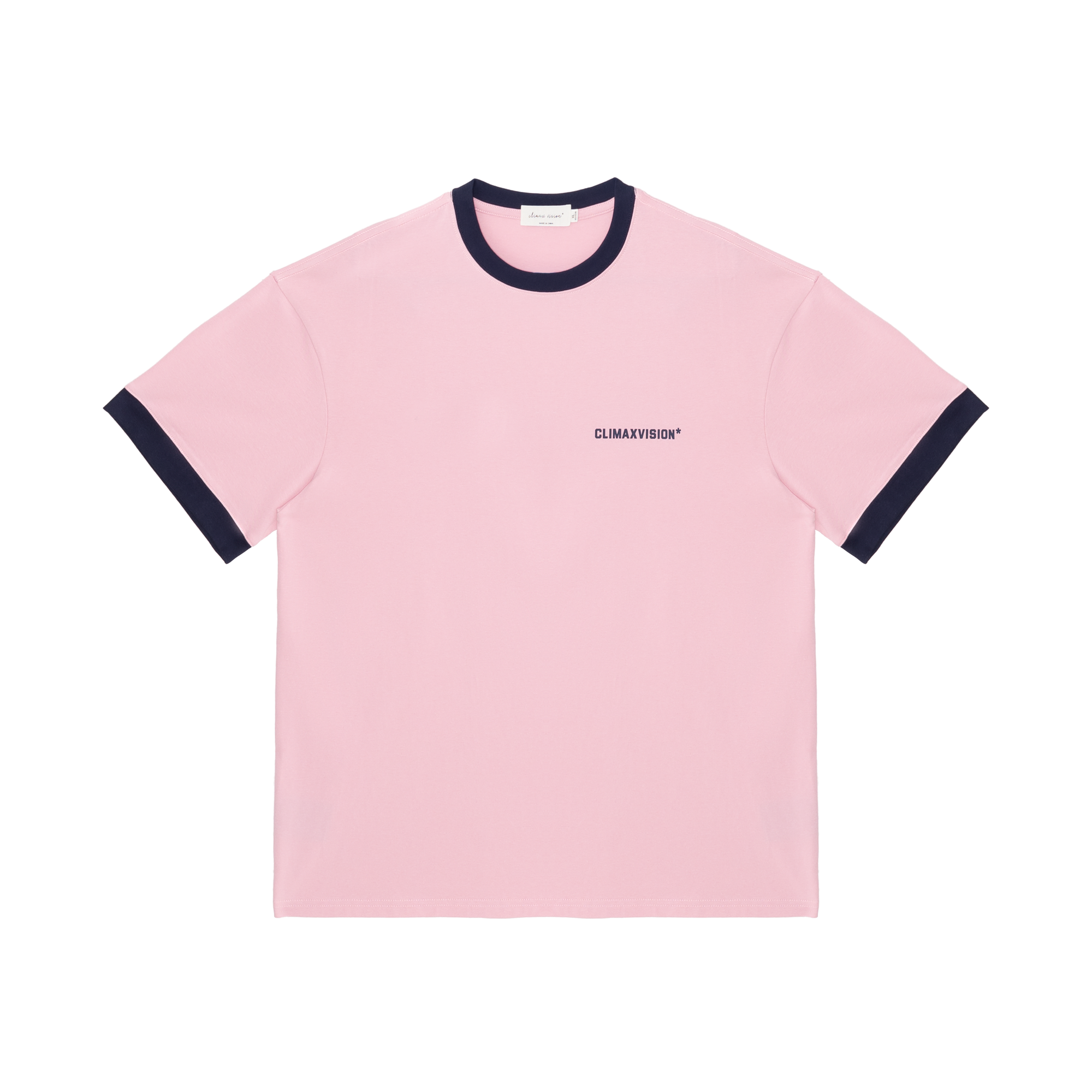 Pink Colorblock Logo Print Casual Short Sleeves