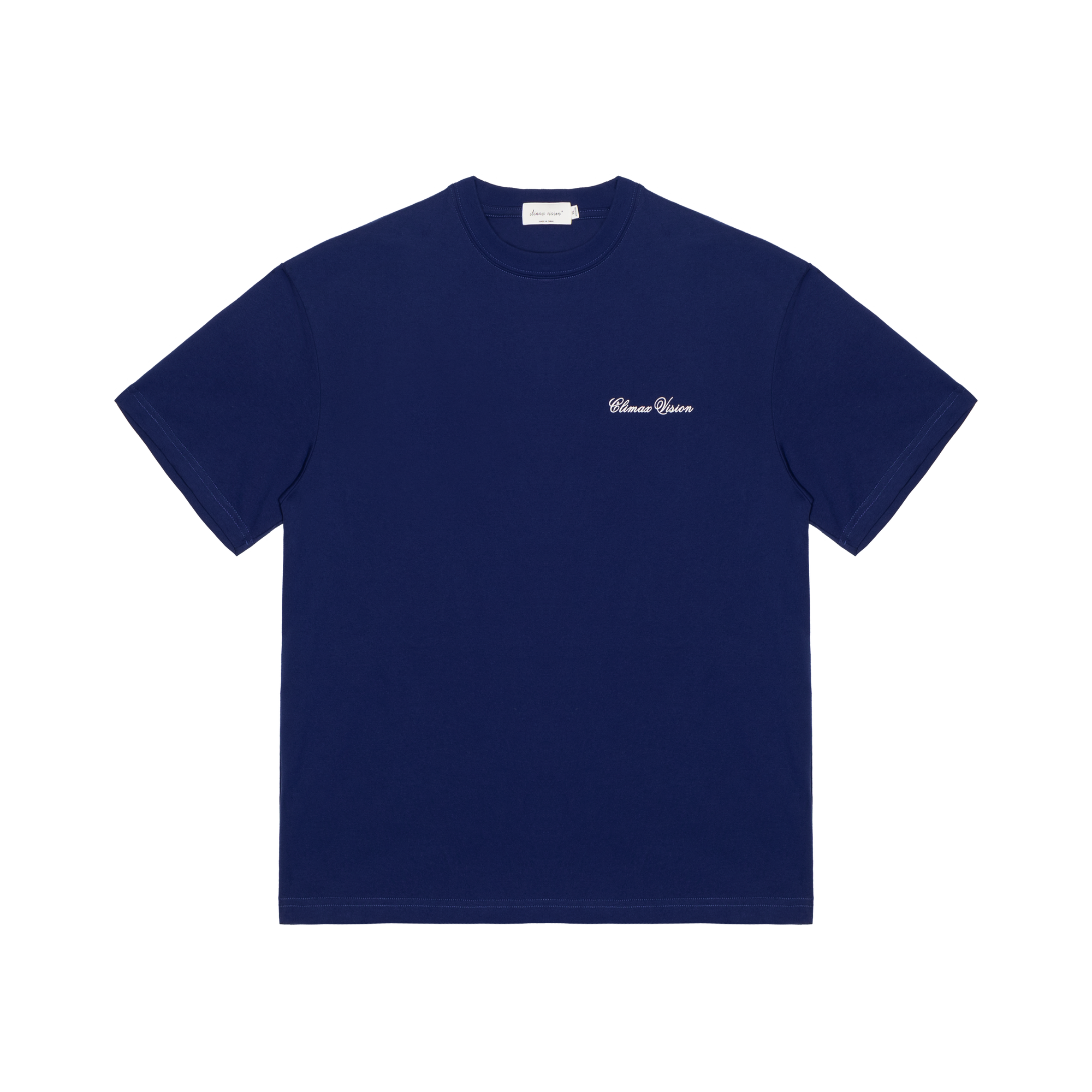 Royal Blue CV Grass Print Basic Short-sleeved T-shirt