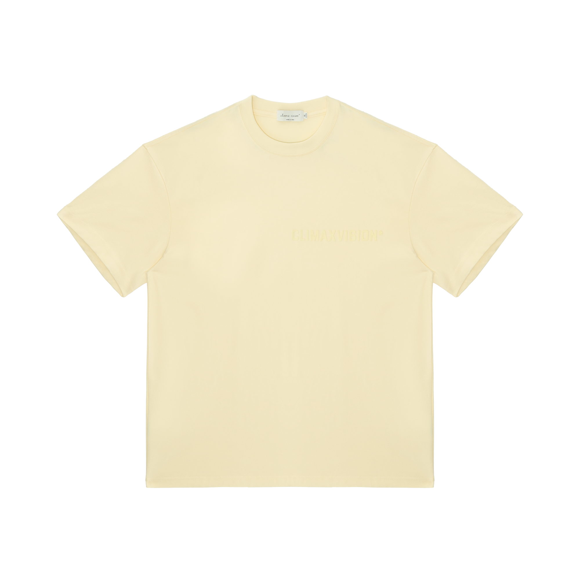 Egg Yellow Flocked Letter Short Sleeves