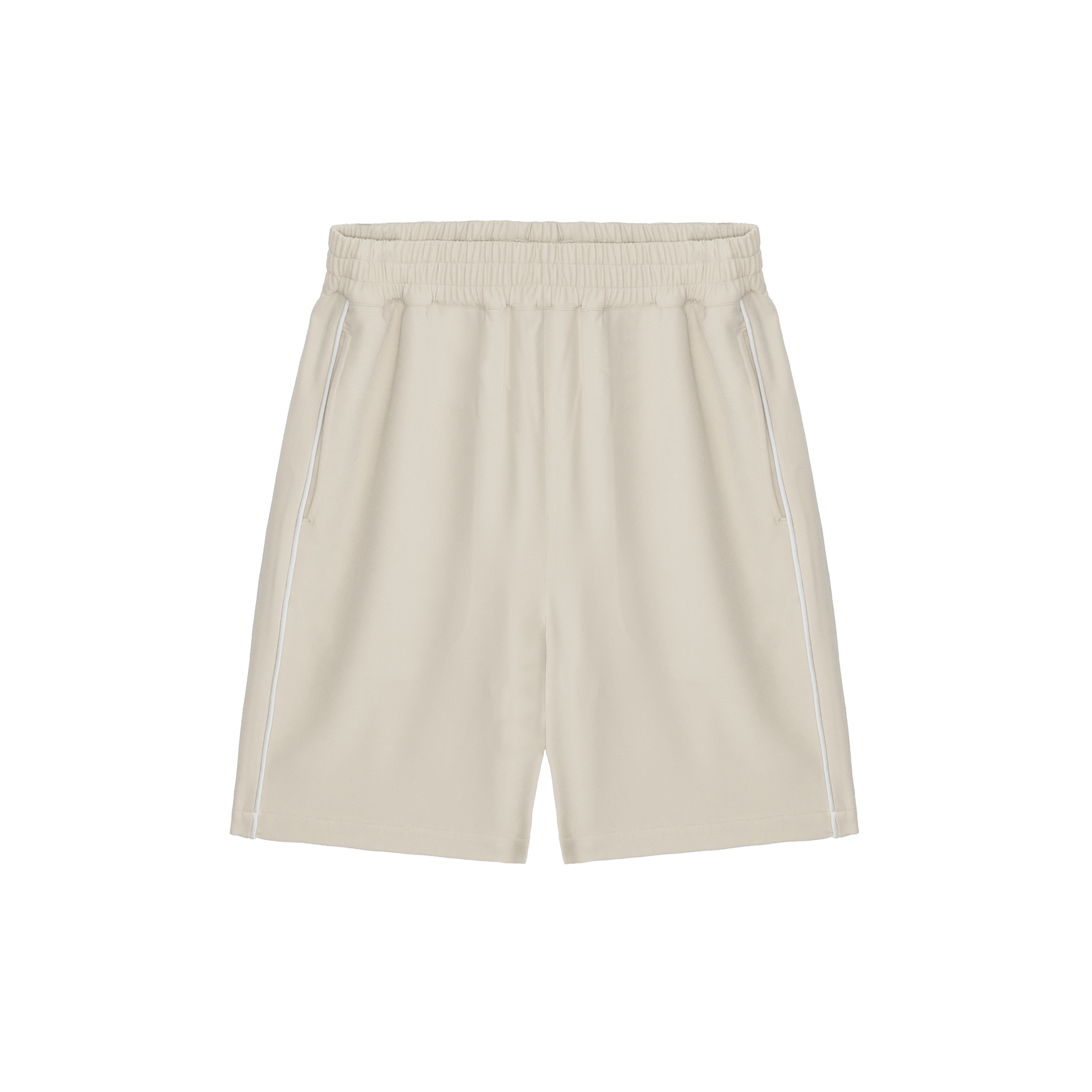 Light Beige Striped Casual Trousers Shorts