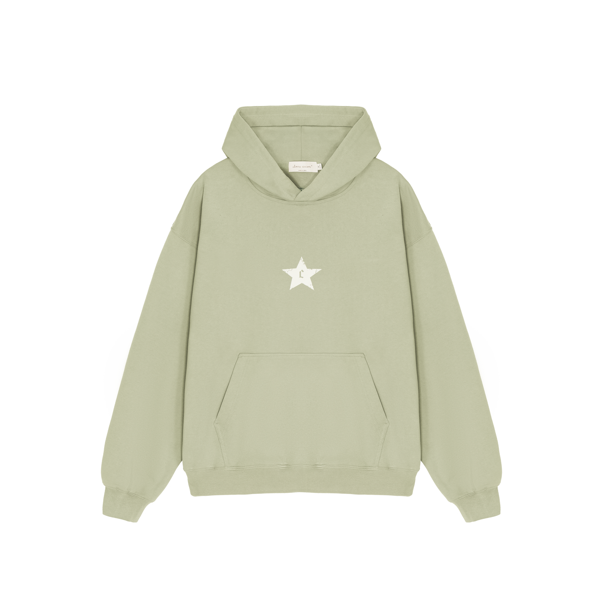 Pistachio Green Distressed Stars Hoodie