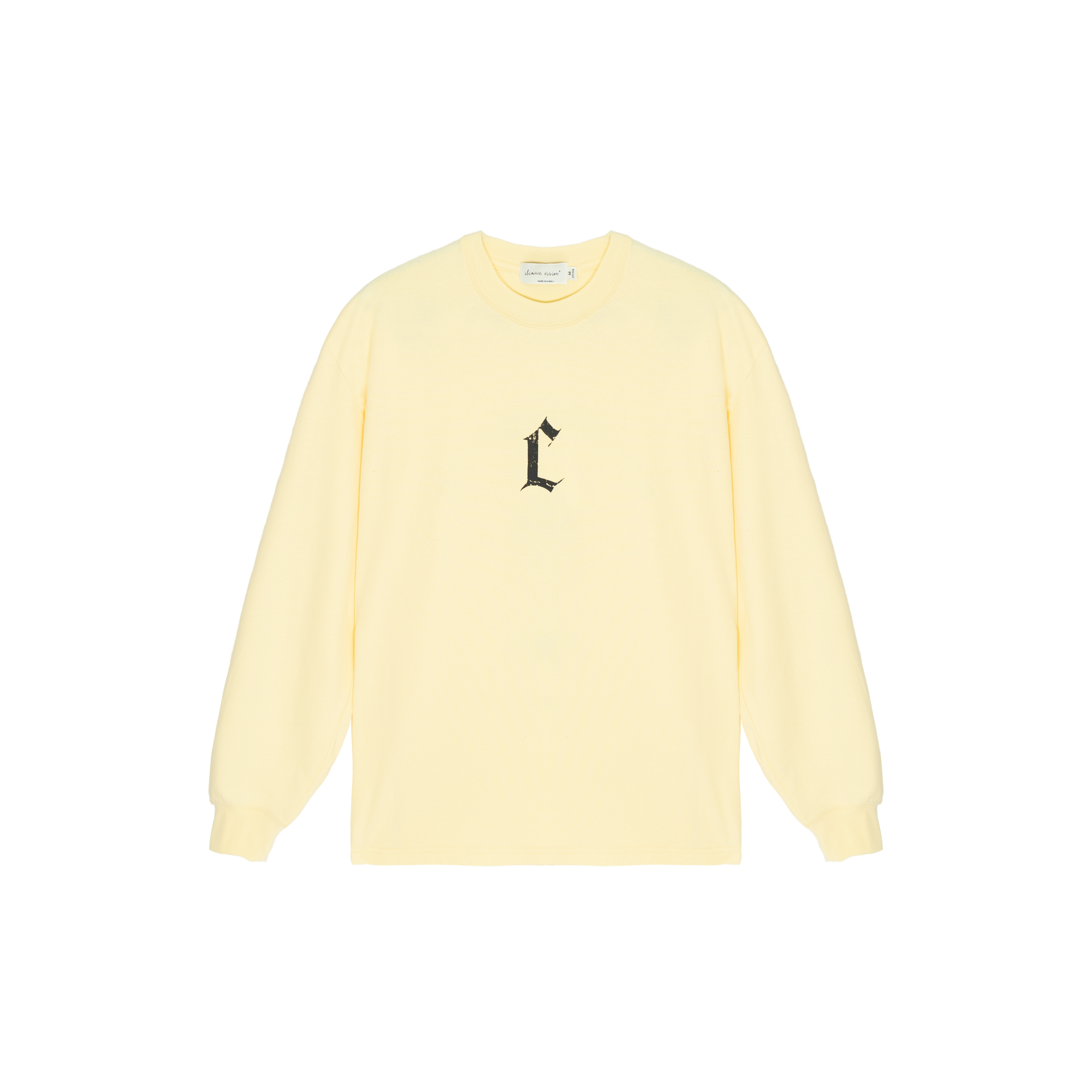 Egg Yellow Damaged Old Printed C Letter Long Sleeves