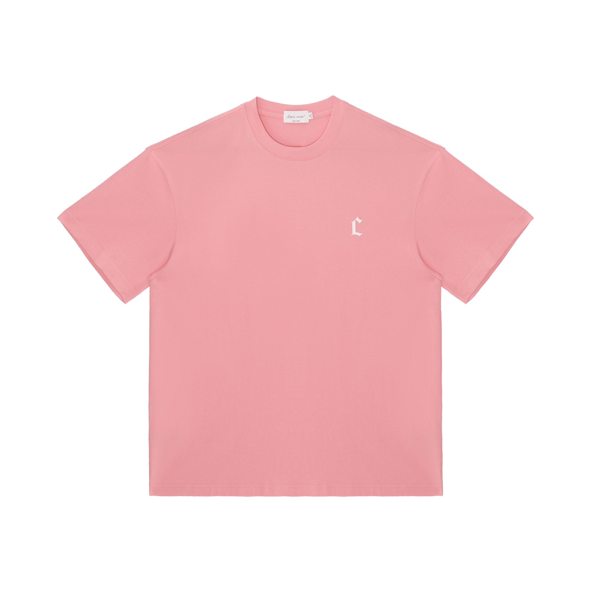 Pink Letter Drop-molded Print Casual Short-sleeved Shirt