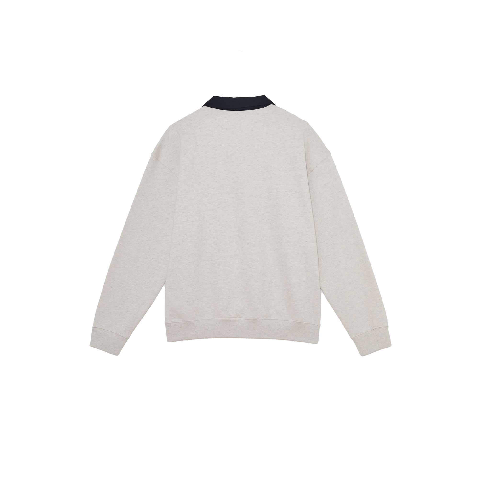 Oatmeal Embroidered Polo Neck Sweatshirt