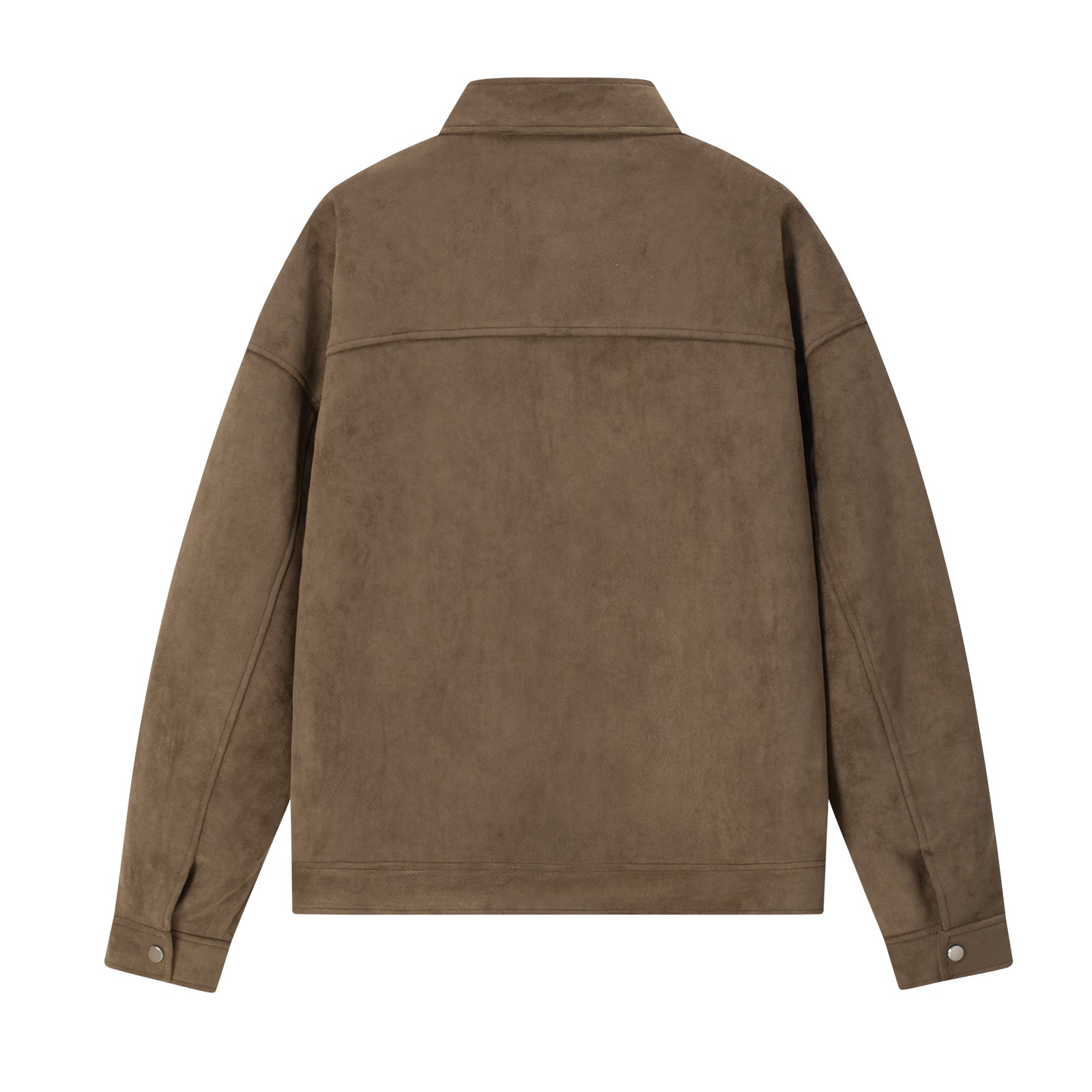Brown Retro Style Faux Suede Stand Collar Jacket