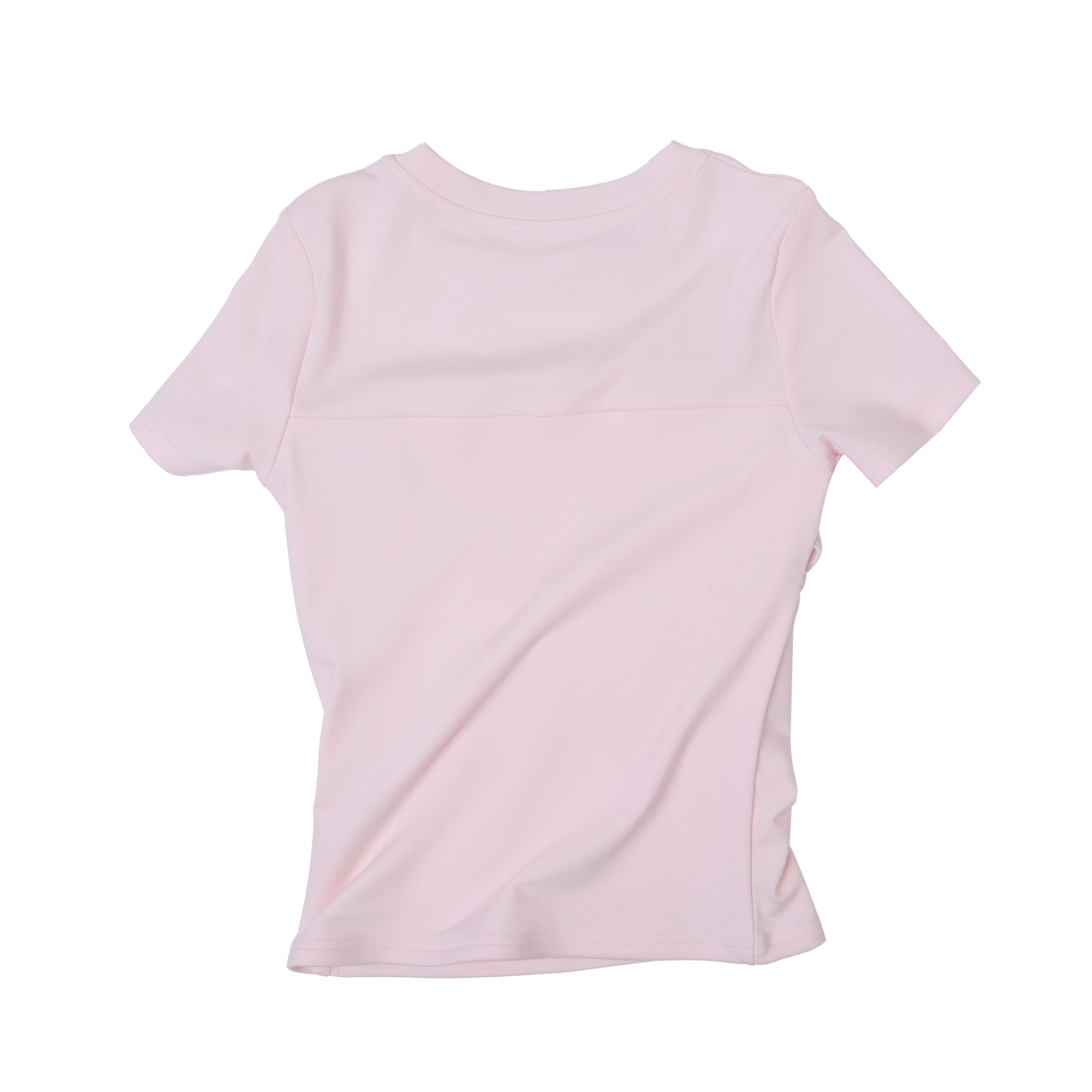 Pink Lyocell Ruffled Short-Sleeve