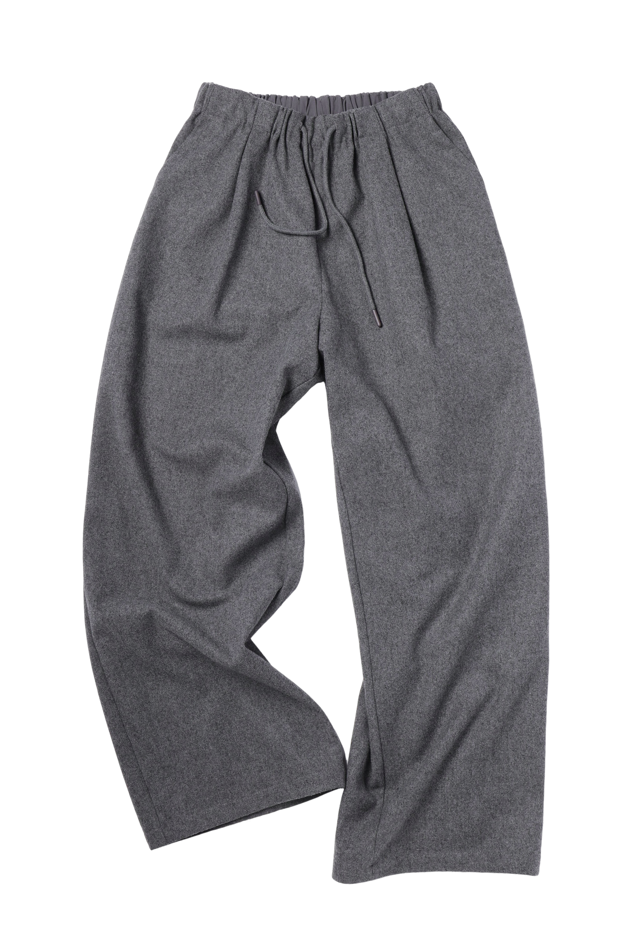 Light Grey Wool Blend Soft Minimalist Casual Trousers