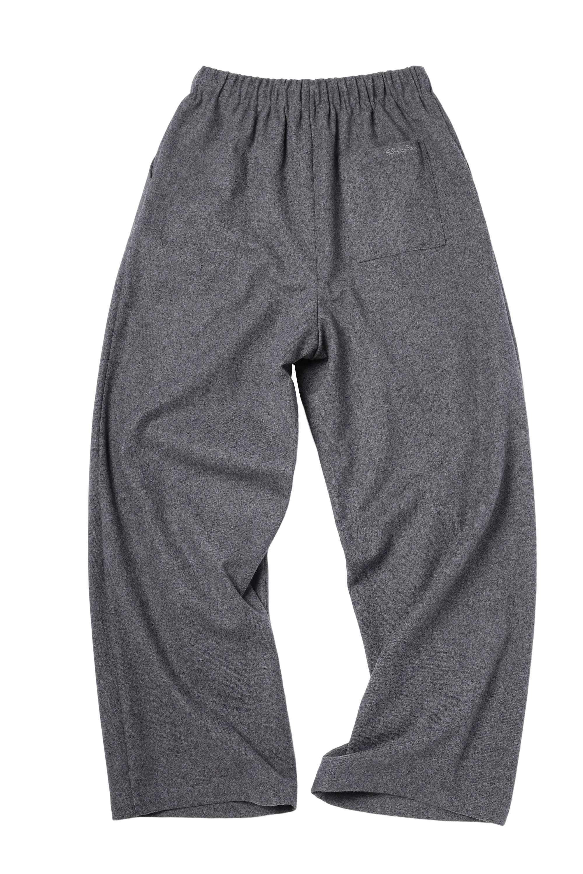 Light Grey Wool Blend Soft Minimalist Casual Trousers