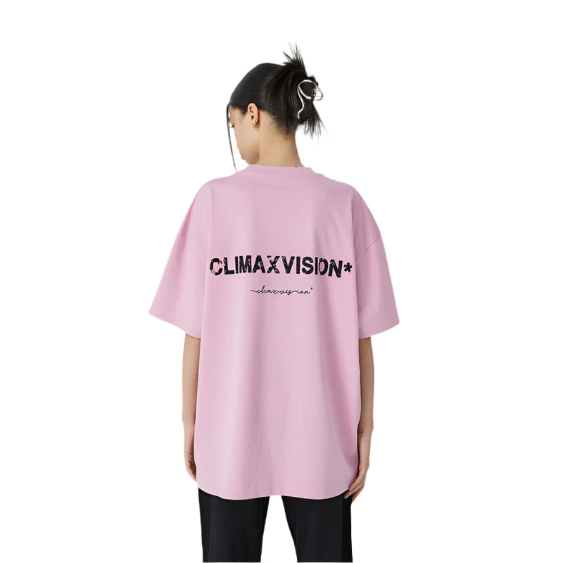 Pink Broken Logo Double-breasted Short Sleeves