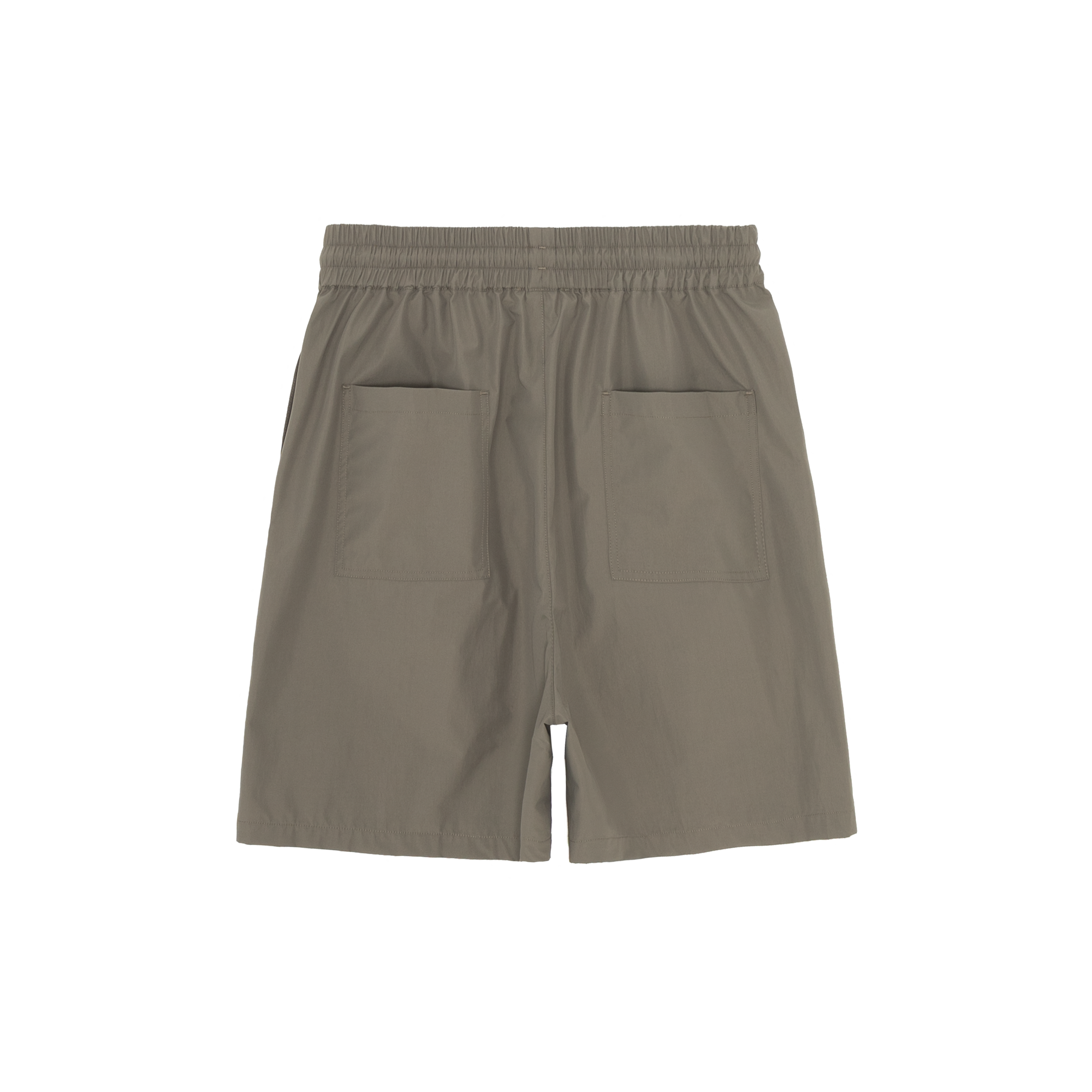 Dark Khaki Grey Toothbrush Embroidery Woven Shorts