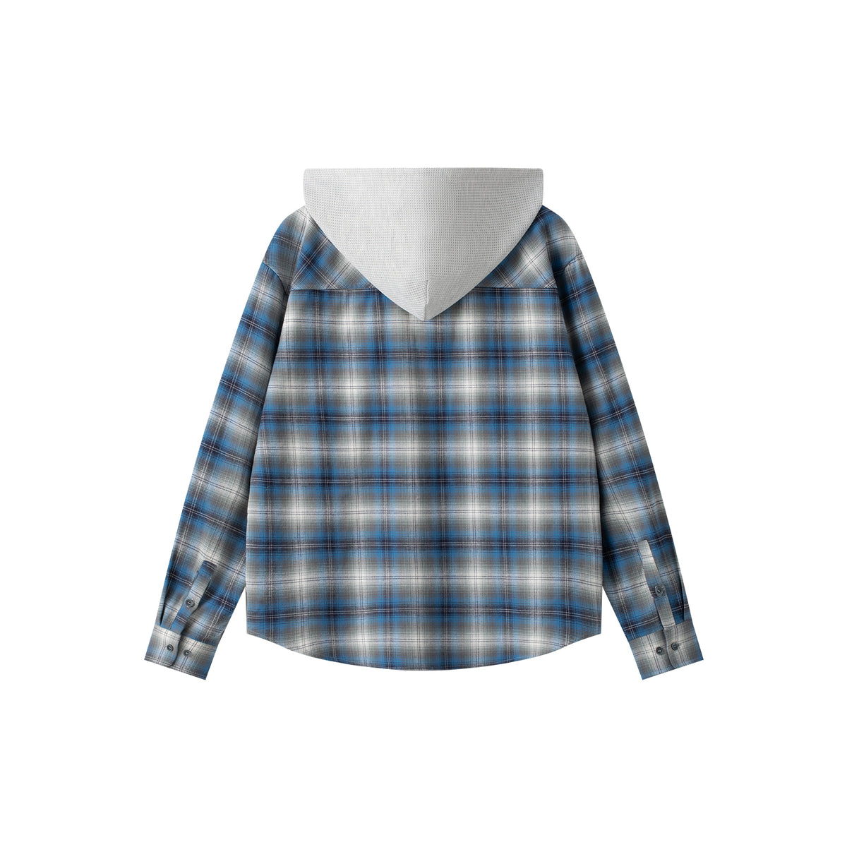 Blue Plaid Hooded Shirt Jacket