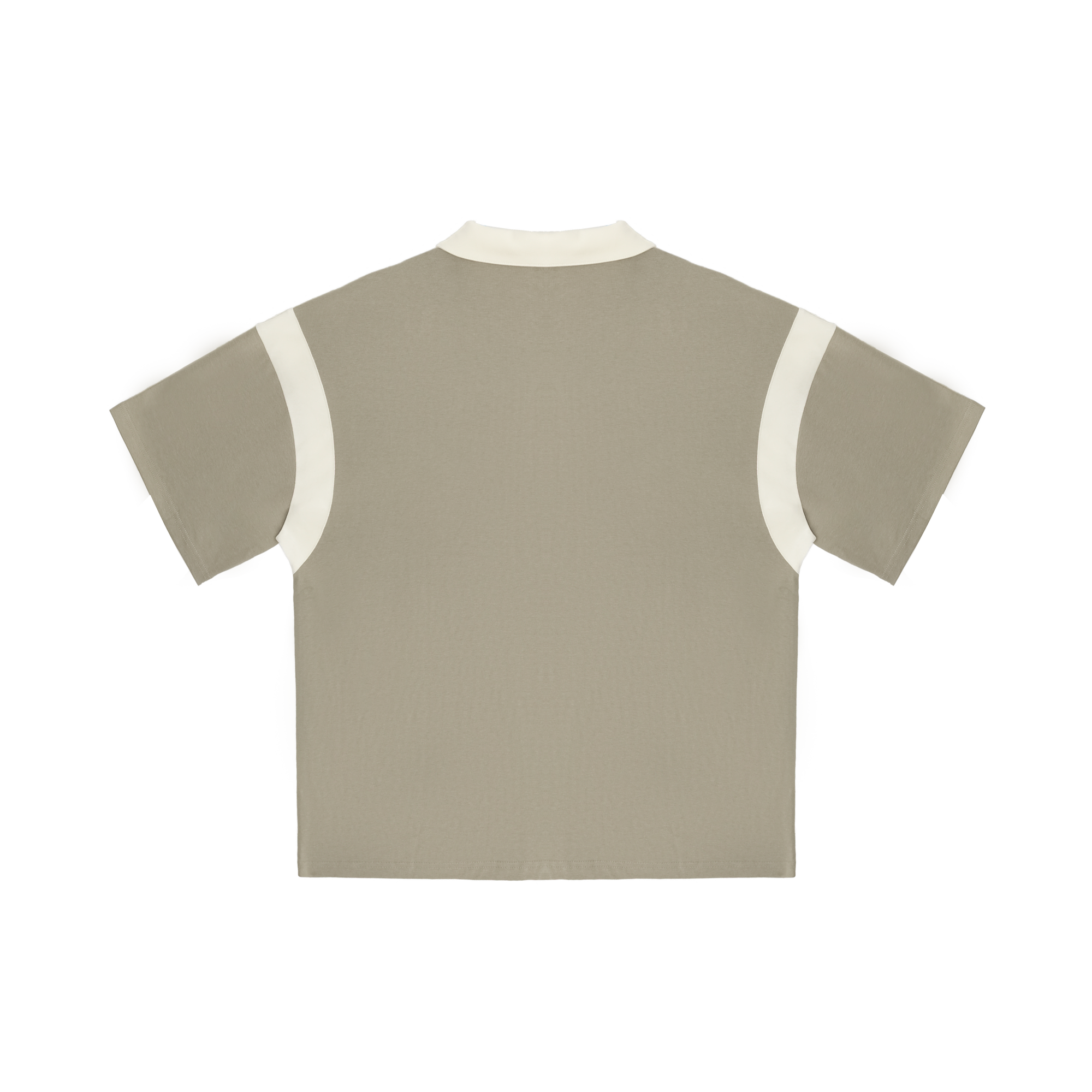 Khaki Contrast C-shaped Polo Short Sleeve