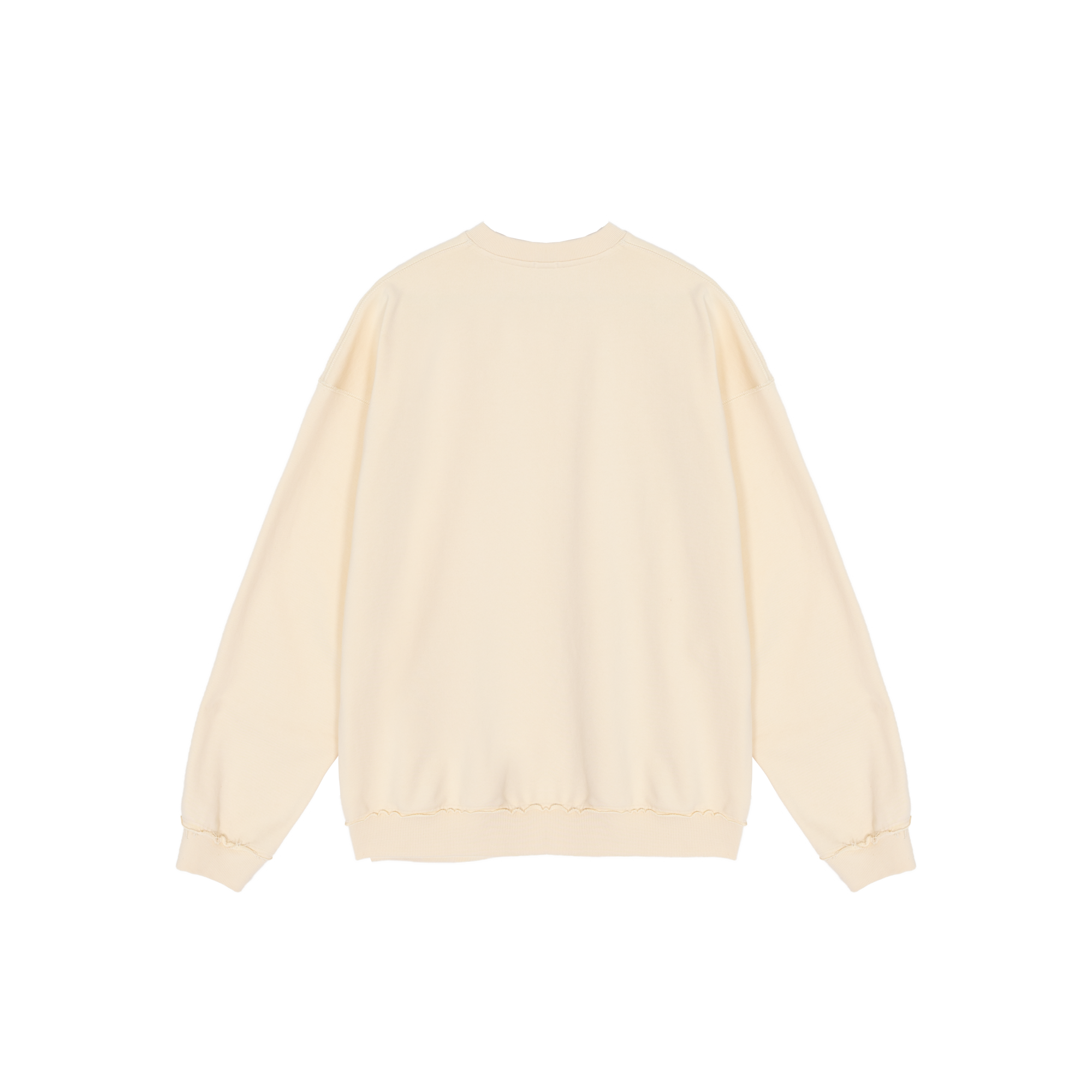 Beige Raw Edge Patch Pocket Sweatshirt