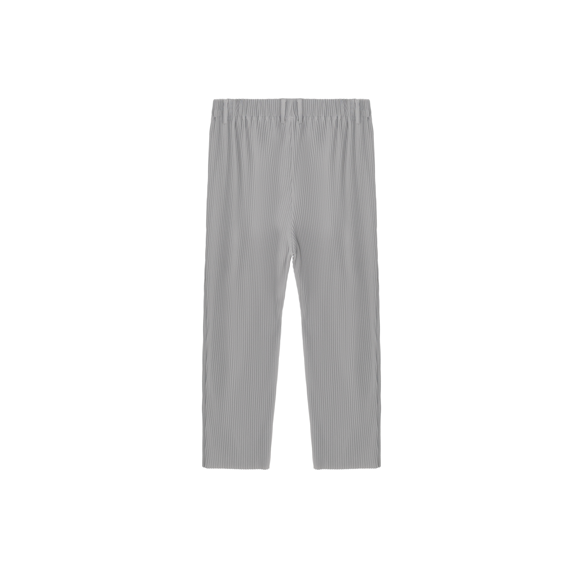 Silver Grey Drape Pleated Textured Slit Trousers