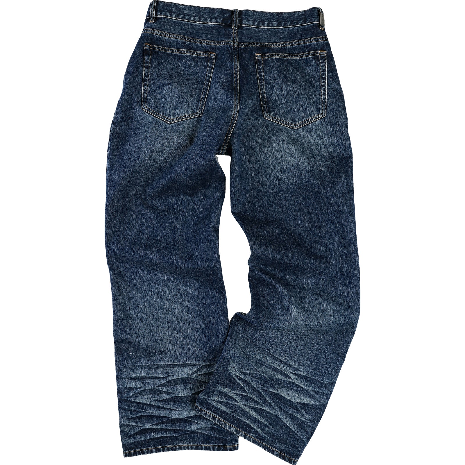 Blue Water Ripple Retro Heavy Washed Faded Straight-Leg Pants