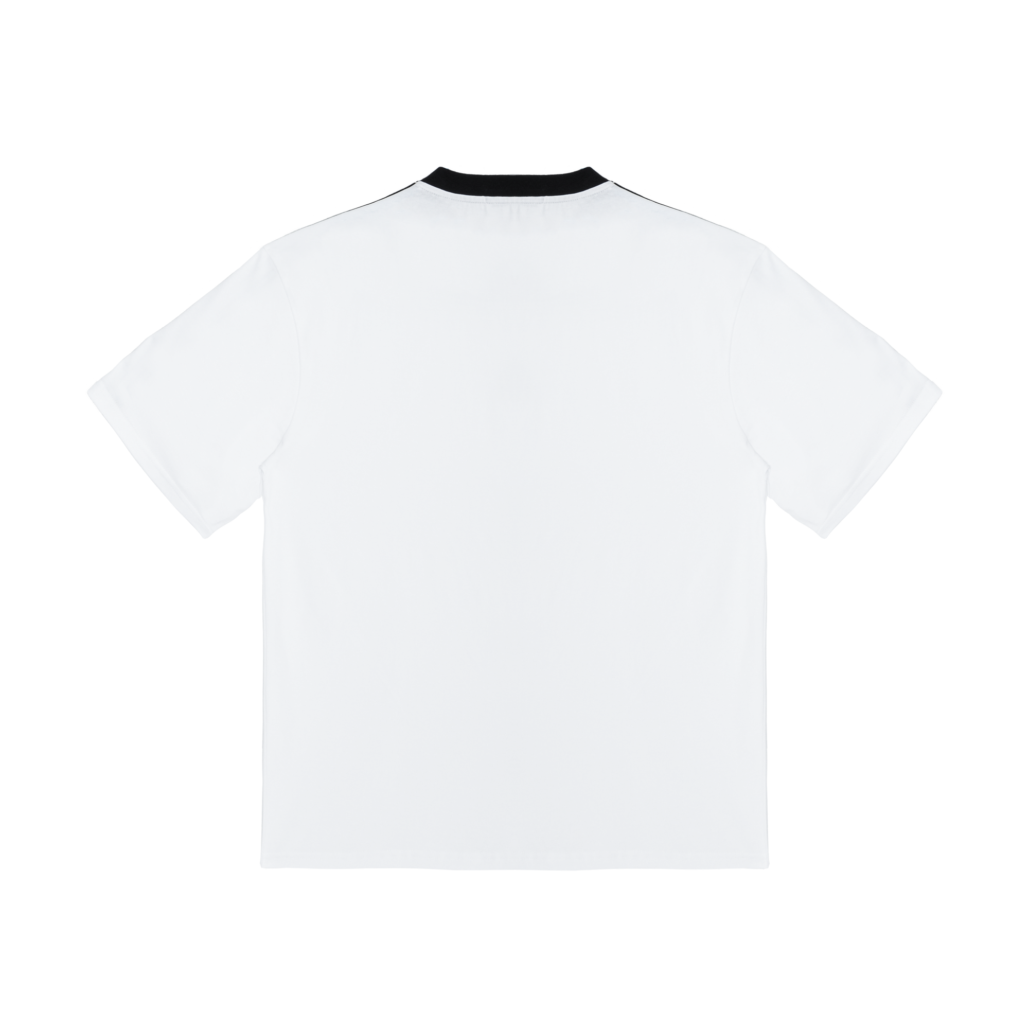 White Retro Sports Contrast Stripe T-Shirt
