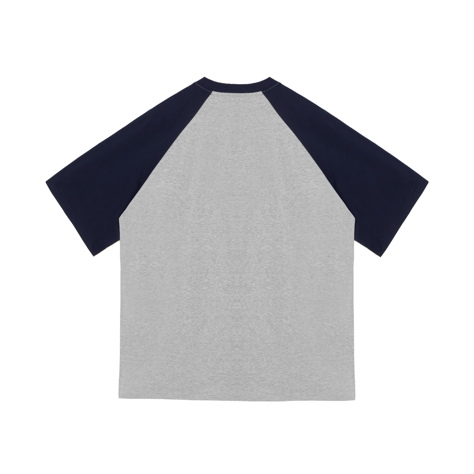 Gray And Navy Blue Heart Foam Contrast Short Sleeves