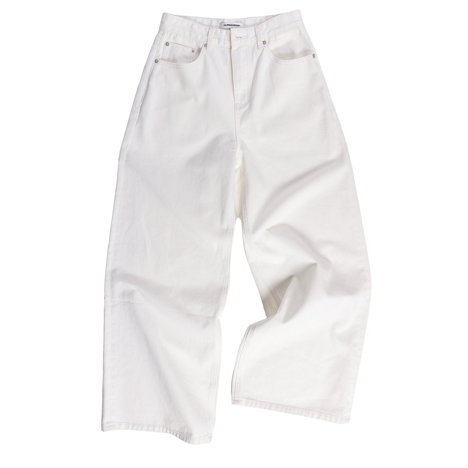 Light Vintage Wash Mid-Rise Straight Jeans In White