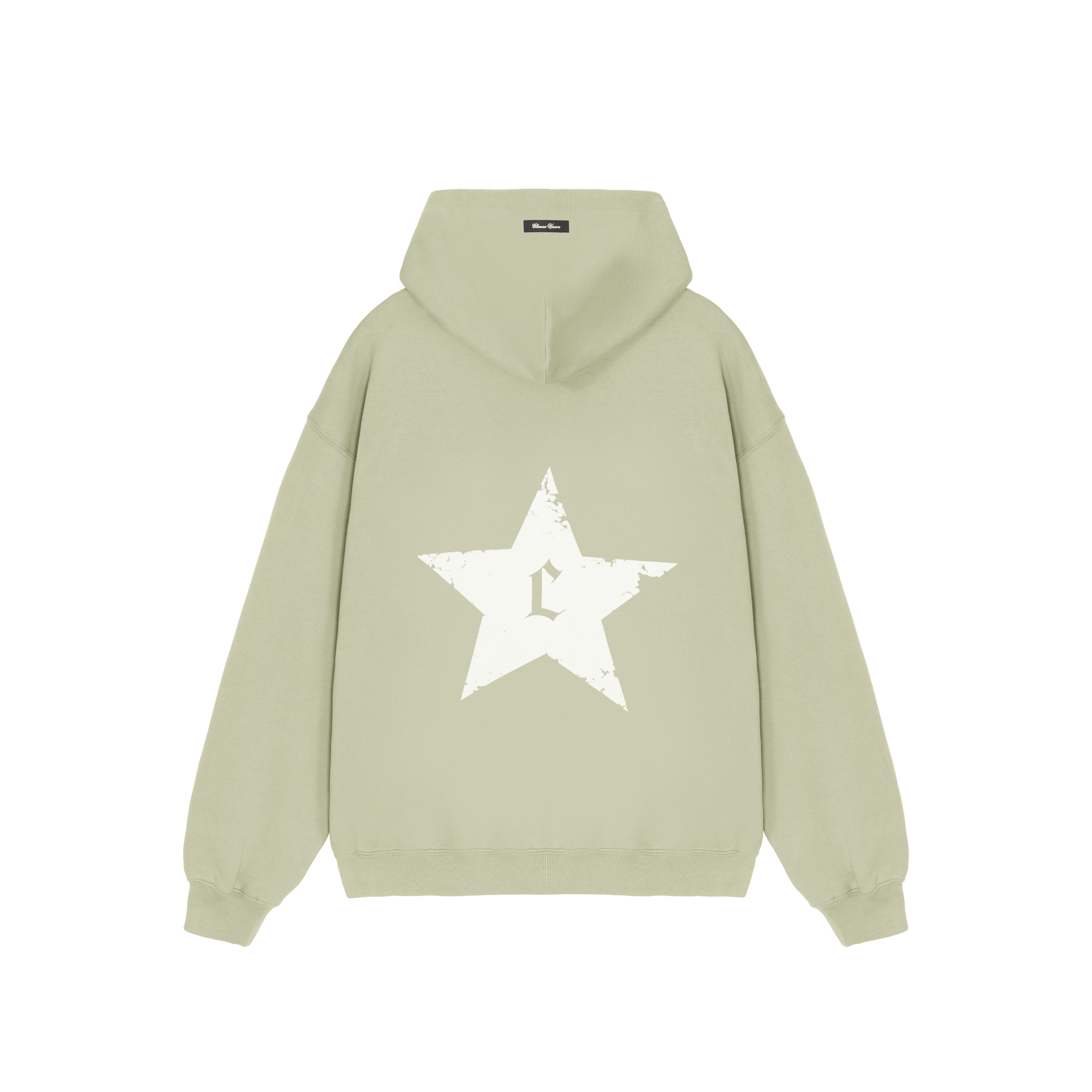 Pistachio Green Distressed Stars Hoodie