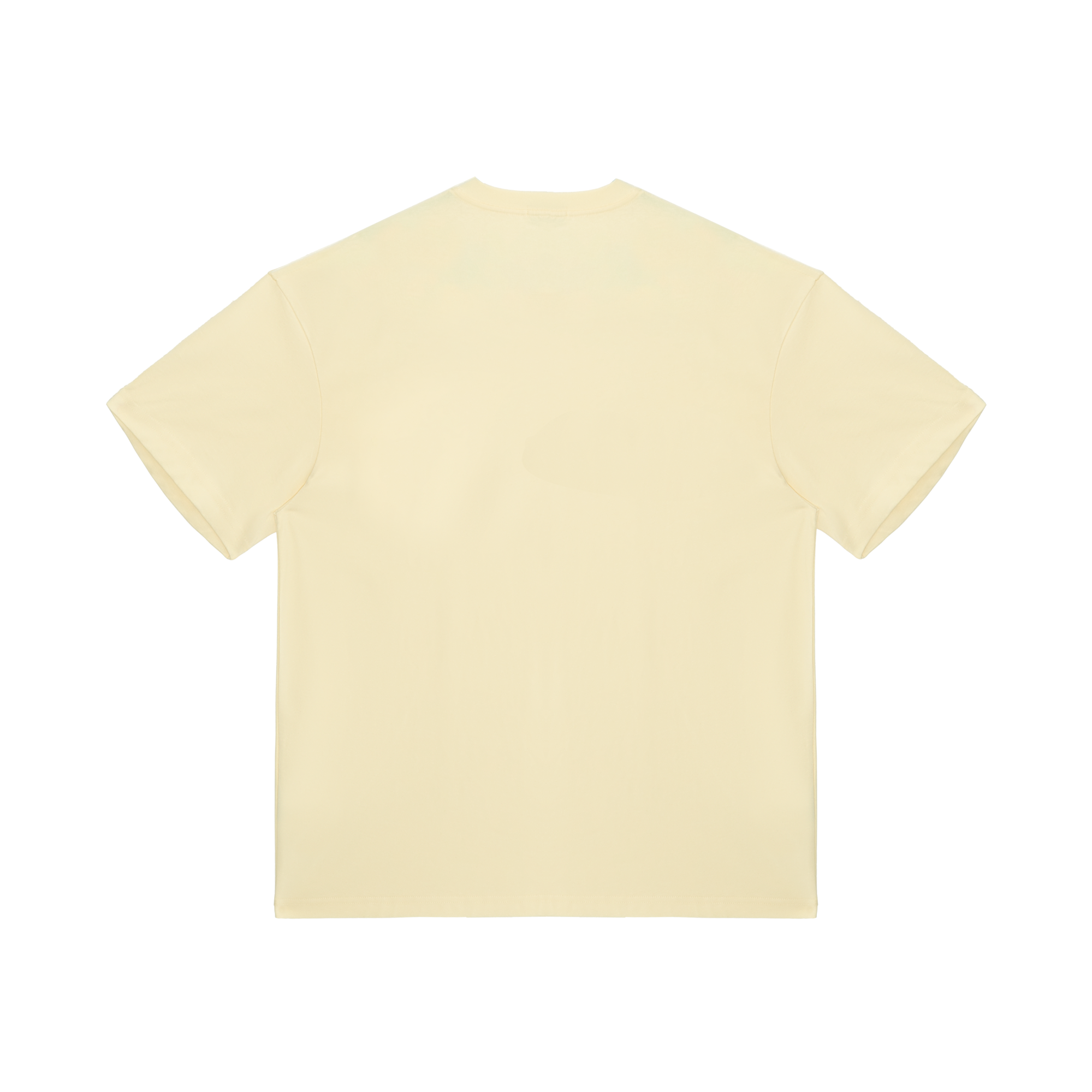 Egg Yellow Flocked Letter Short Sleeves