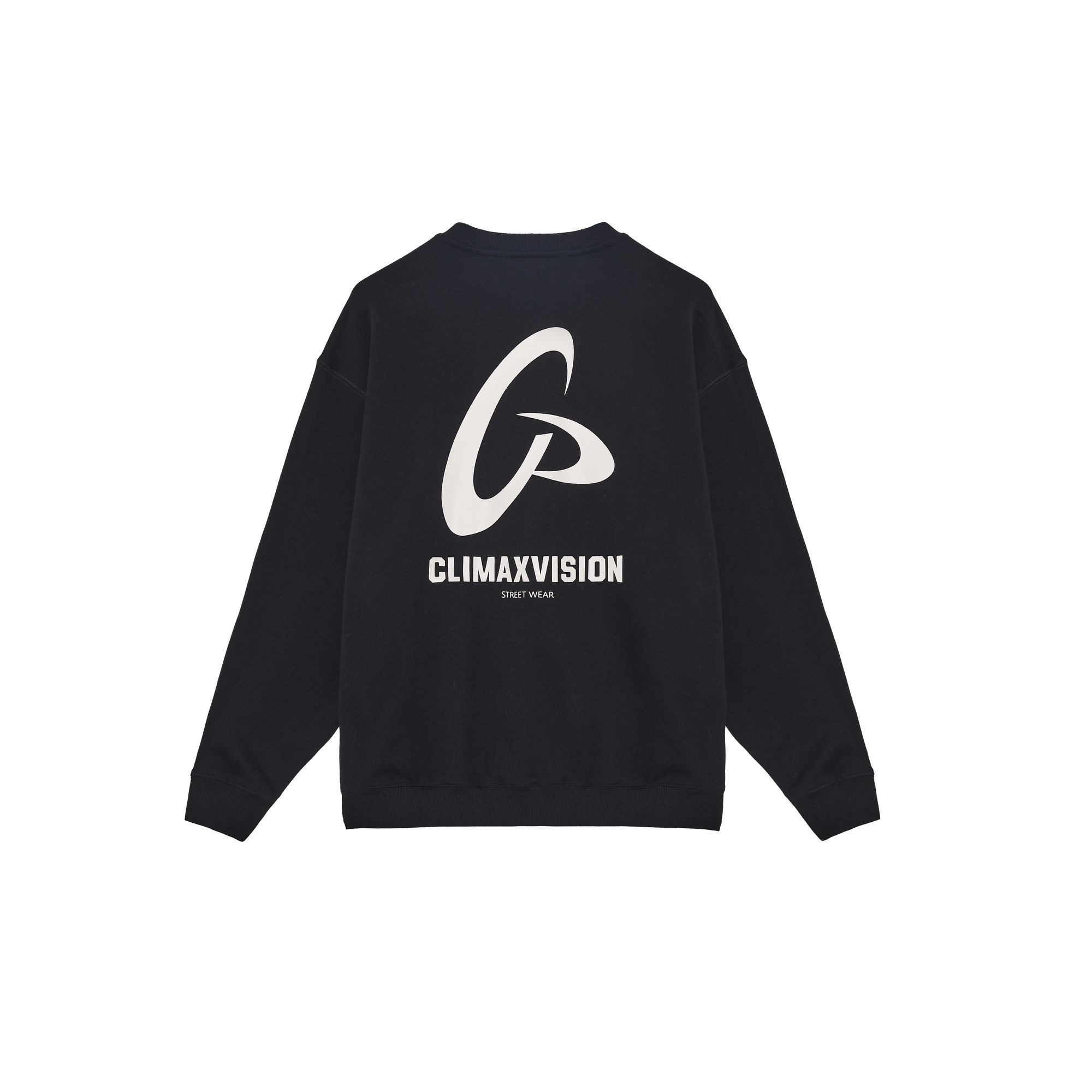 Black Frisbee Print Fleece Sweatshirt