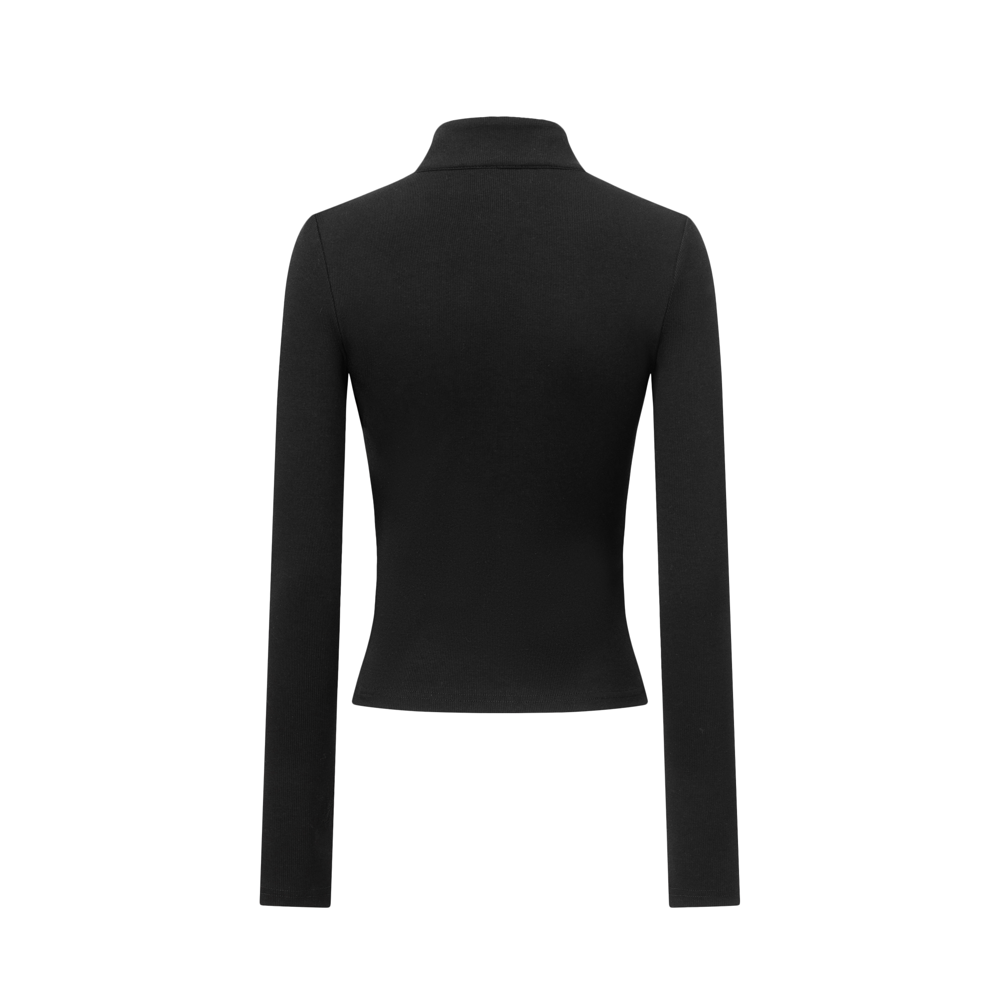 Cool Slimming Double Zipper Long-sleeved In Black