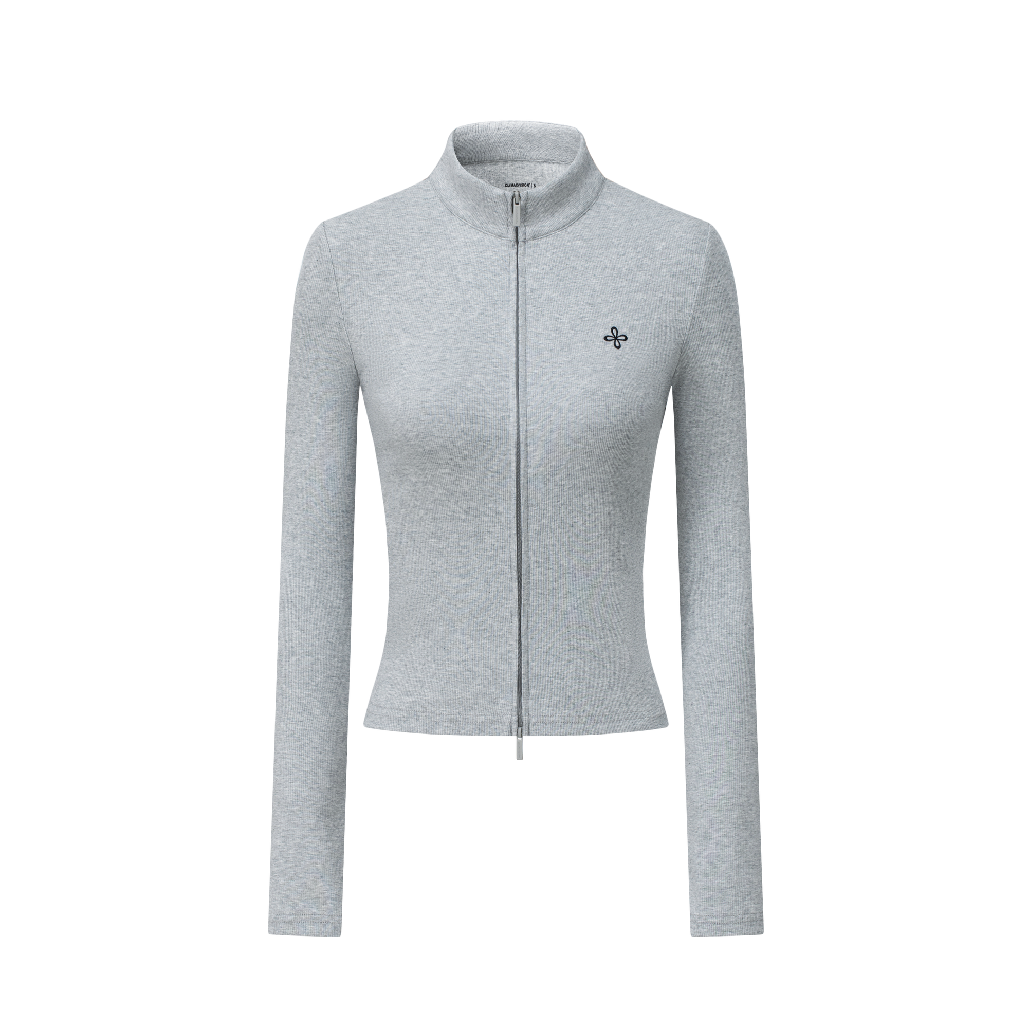 Cool Slimming Double Zipper Long-sleeved In Gray